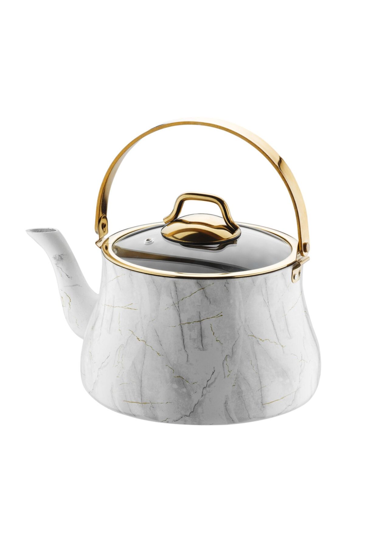 Brioni Marble Beyaz Mermer-granit 2,7 Lt. Çaydanlık