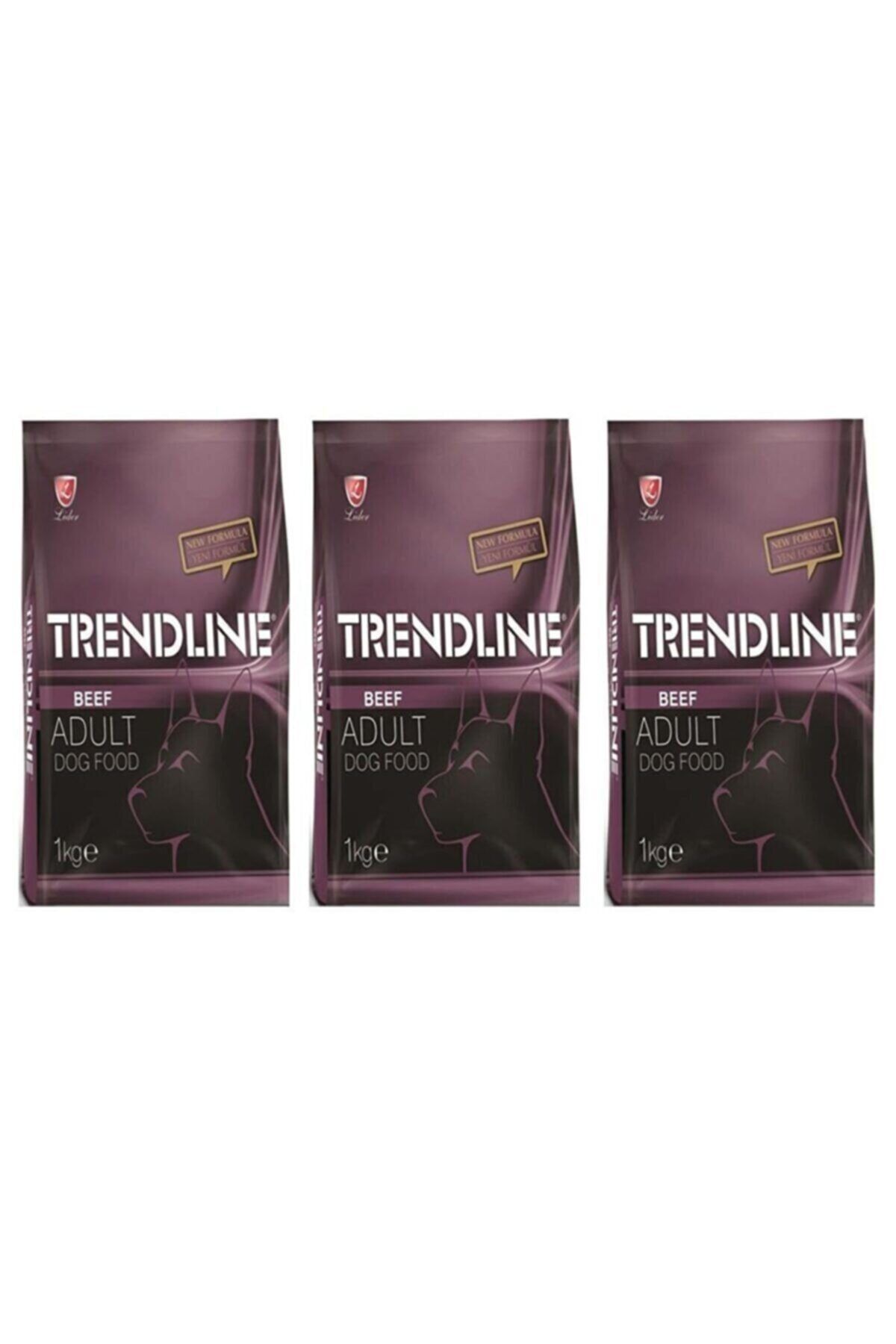 Trendline Biftekli Yetişkin Köpek Maması 1 Kg 3 Adet Şeffaf Paket