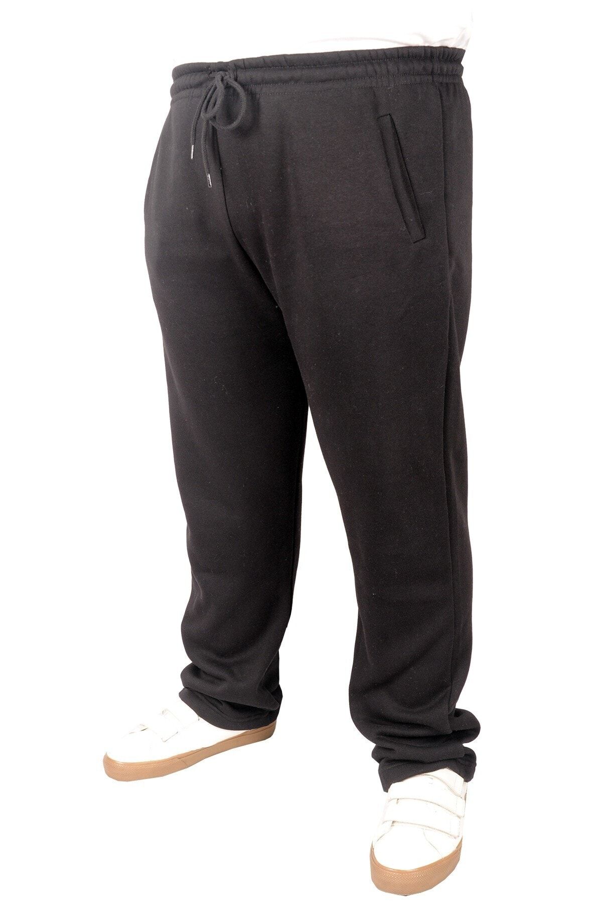 ModeXL Büyük Beden Erkek Eşofman Altı Classic 3 Ip 11103 Siyah