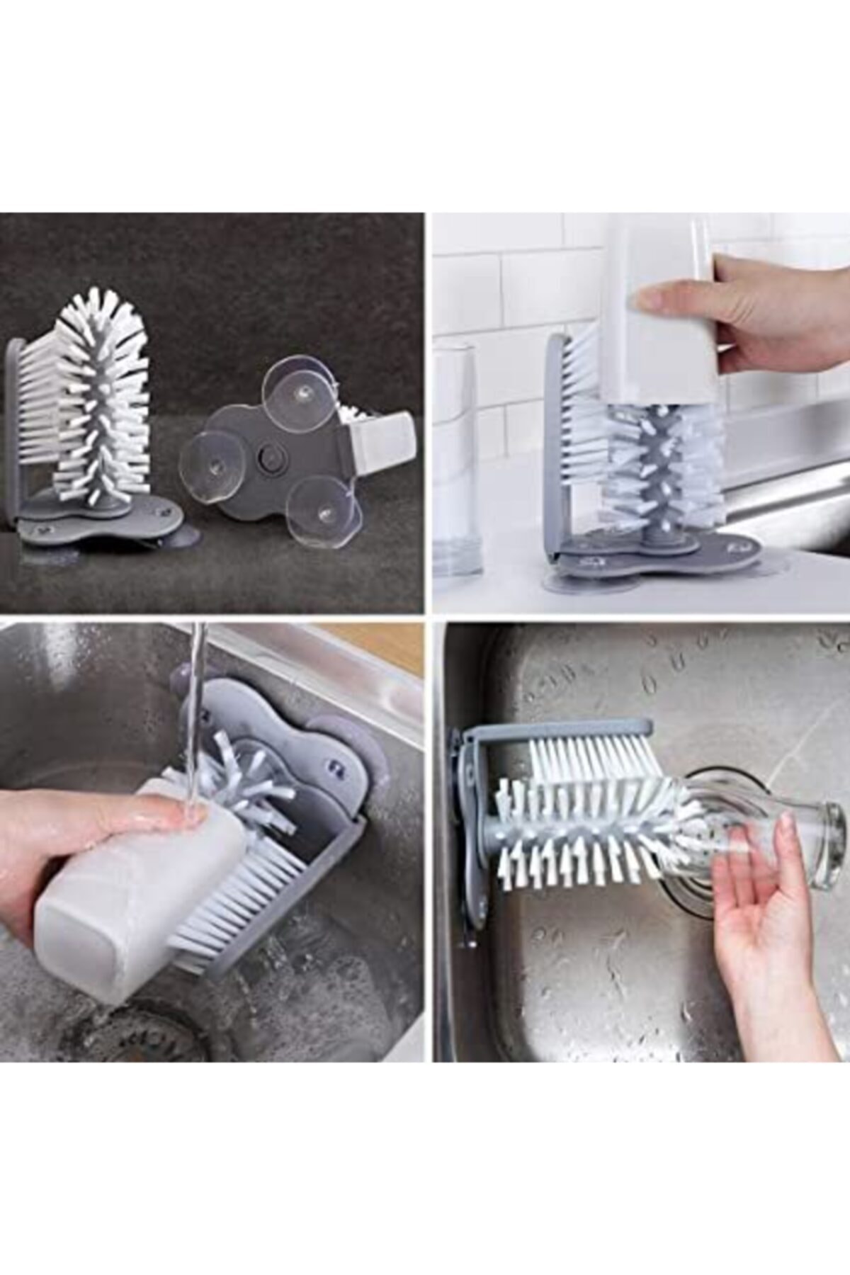 EVDEKİCARSİİ Fonksiyonel Vantuzlu Kolaylıkla Elde Bulaşık Yıkama Fırçası