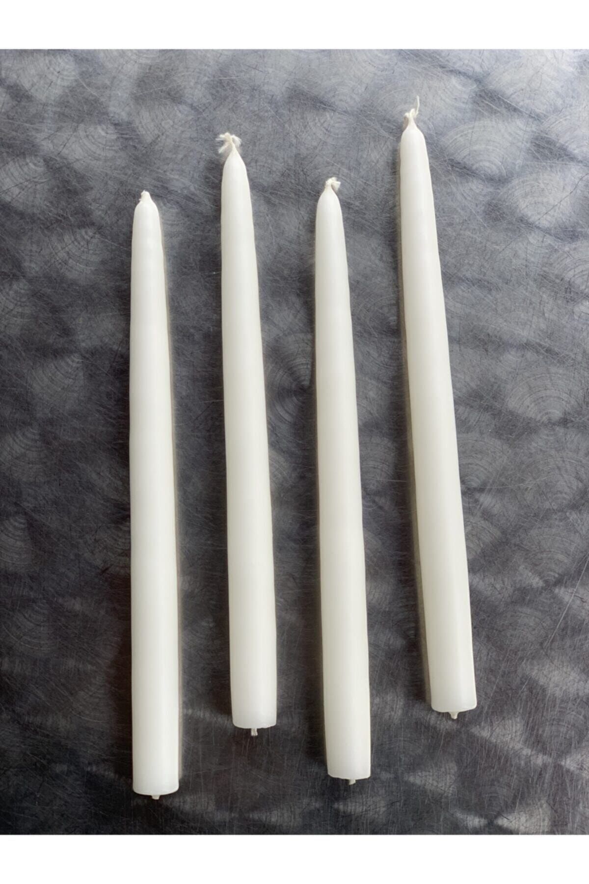 Gizemli Home 4 Lü Beyaz Şamdan Mumu