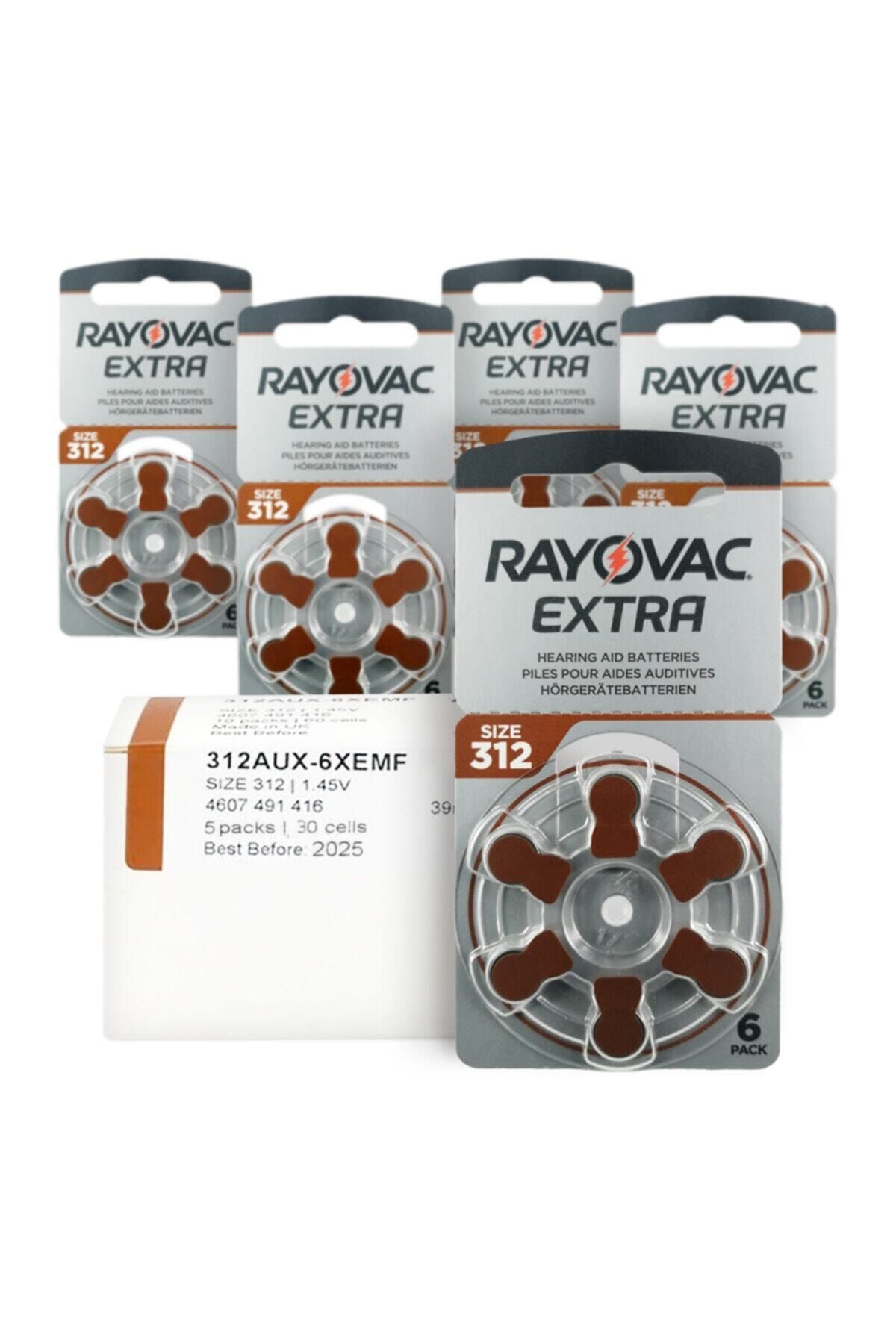 Rayovac Numara İşitme Cihazı Pili Extra 312 6x5 30 Adet