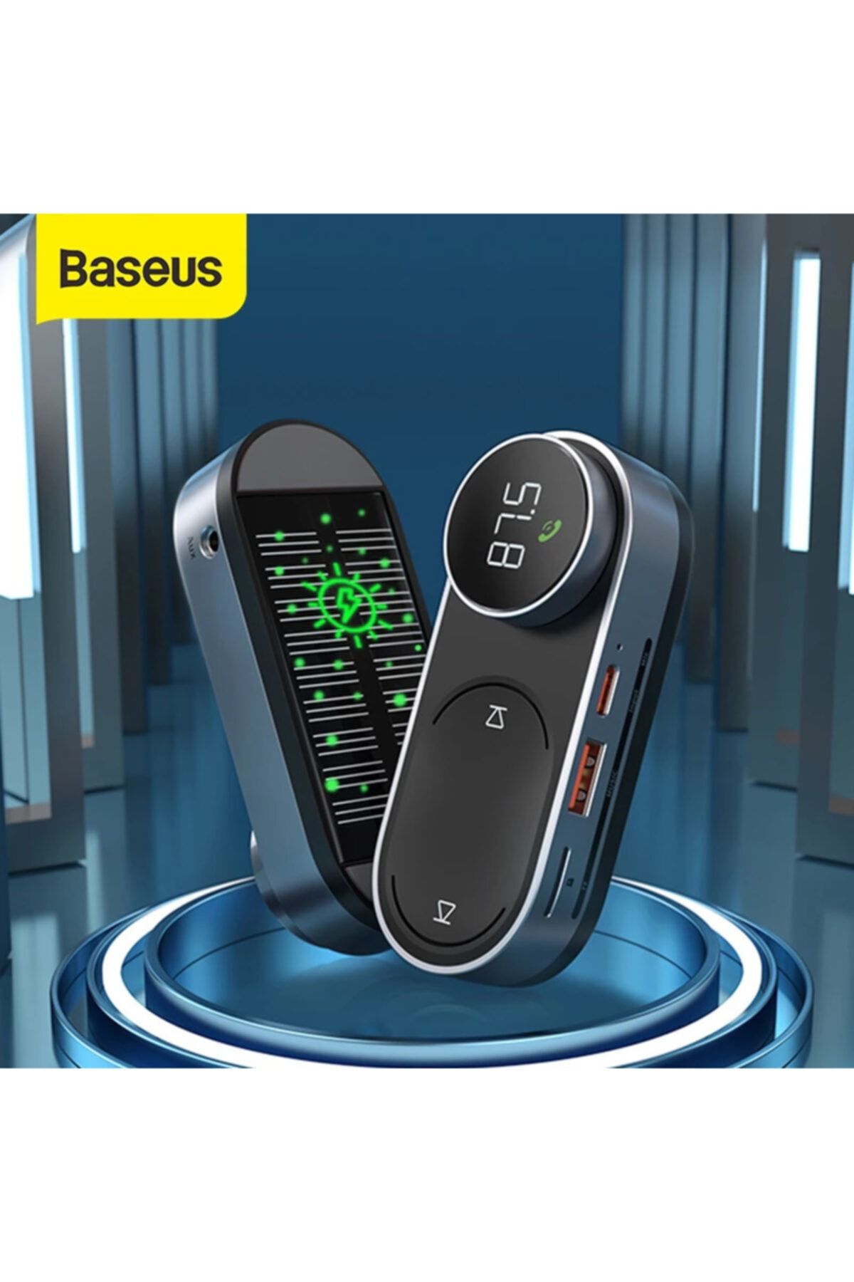 BASEUS ORJİNAL Solar Güneş Enerjili Araç Kablosuz Mp3 Çalar Fm Transmitter