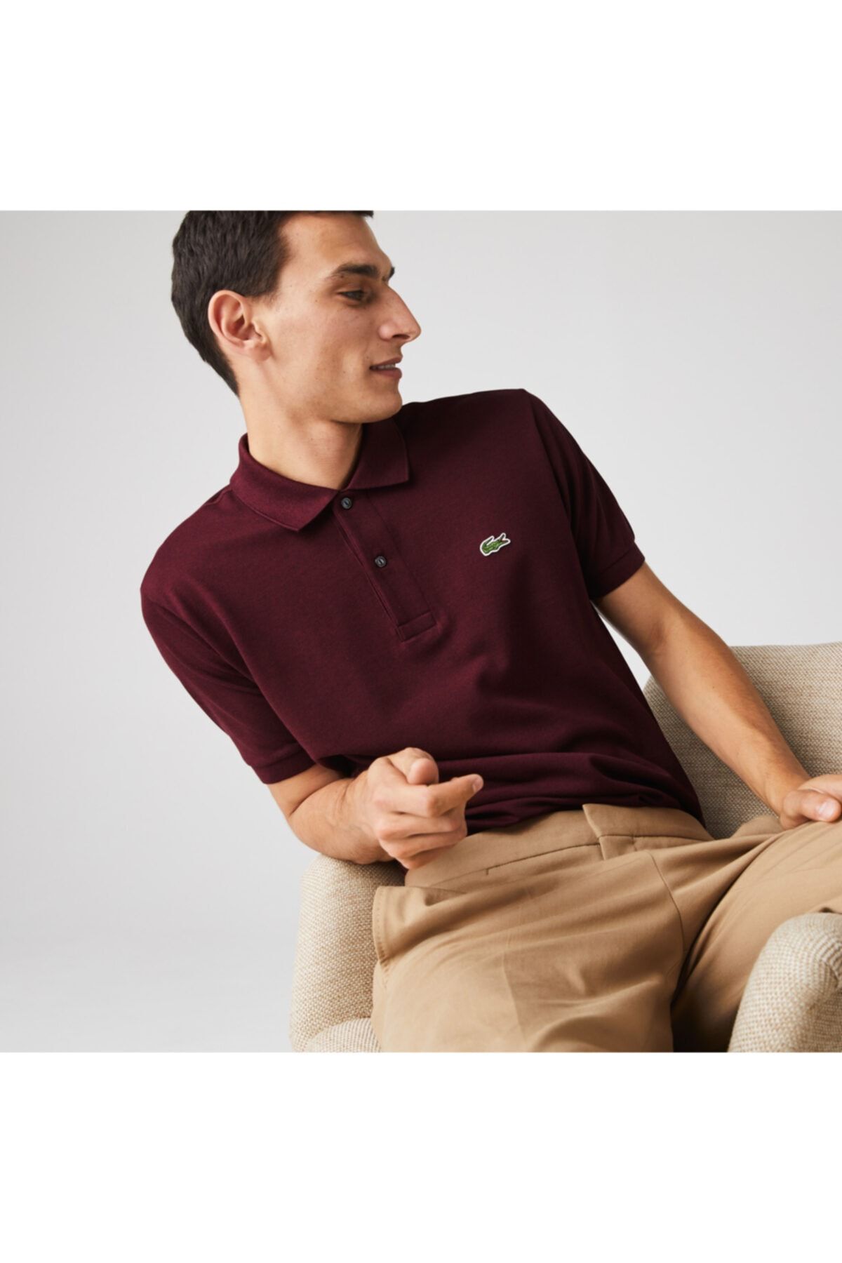 Lacoste Erkek Classic Fit Bordo Polo