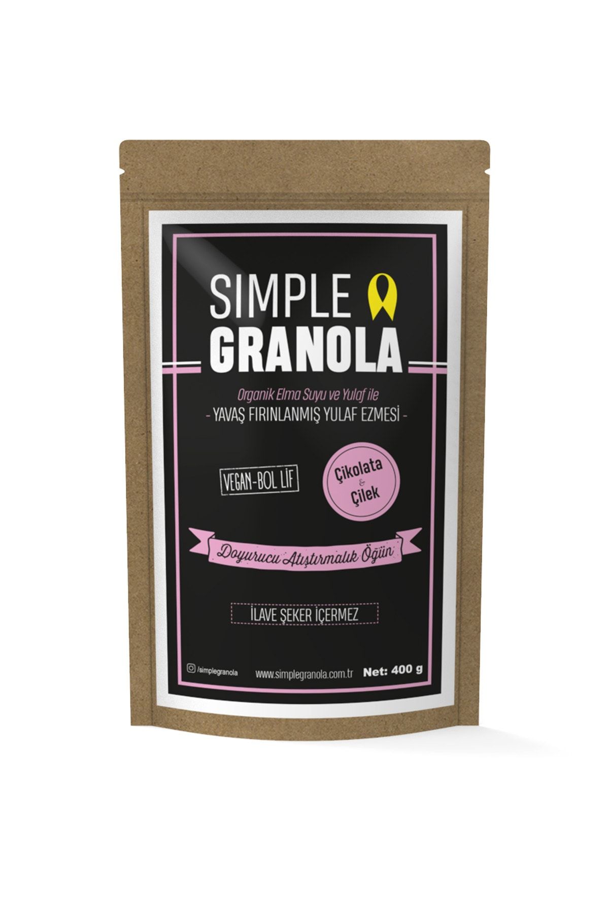 Simple Granola Çikolata ve Çilekli Granola 450 gr