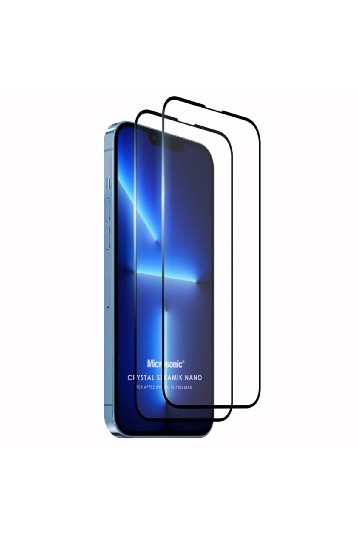 Microsonic Apple Iphone 13 Pro Max Crystal Seramik Nano Ekran Koruyucu Siyah (2 Adet) Uyumlu