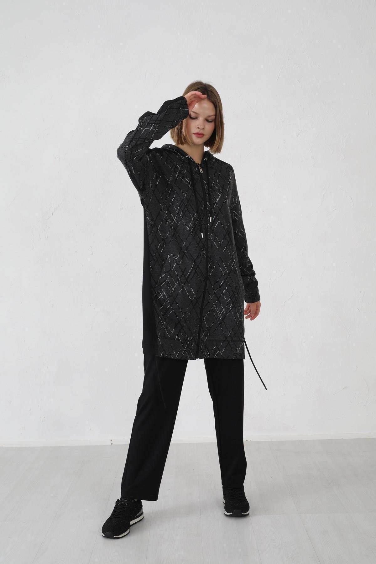 Moodbasic Fermuarlı Triko Takım Siyah