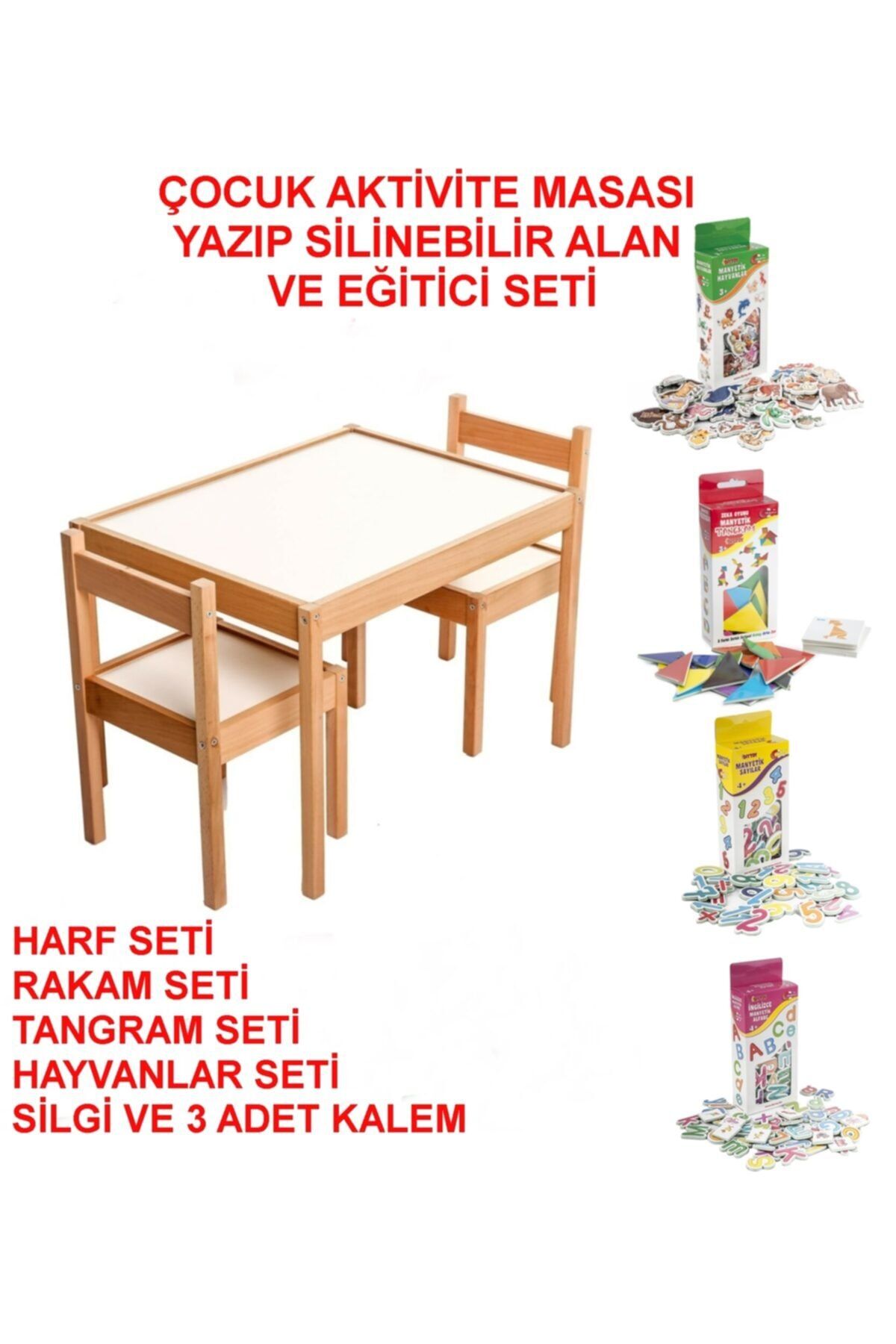 ESY LİNE Ahşap Çocuk Çalışma Masası Ve Aktivite Masası
