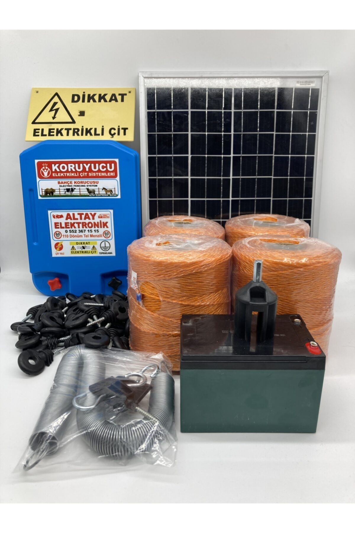 KORUYUCU ÇİT Cihazı Güneş Enerjili (domuz,ayı Kovucu Sistem)+ 2000m Çit Ipi +200 Adet Izolatör