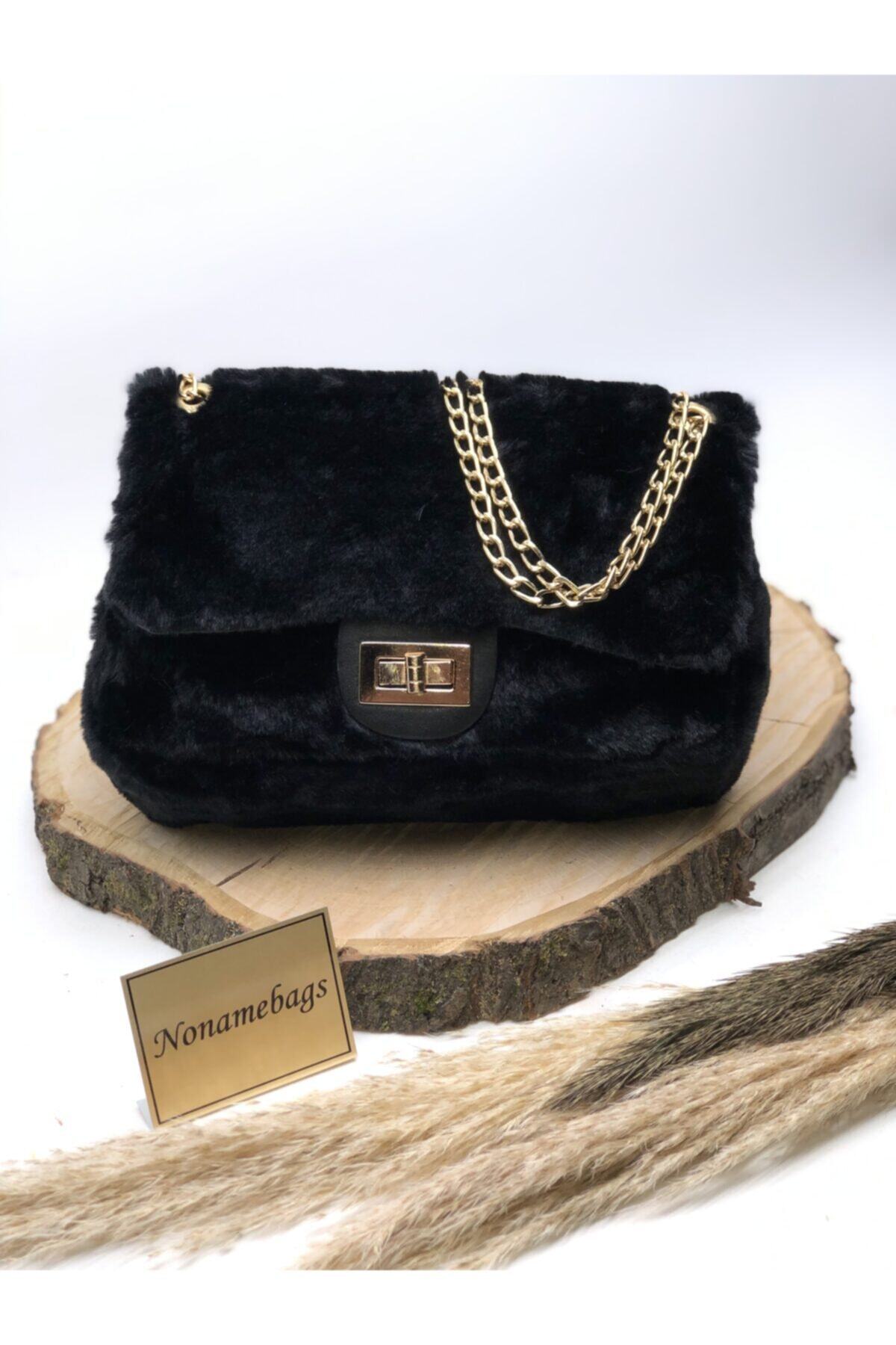 Nonamebags Kadın Peluş Omuz Çantası Siyah