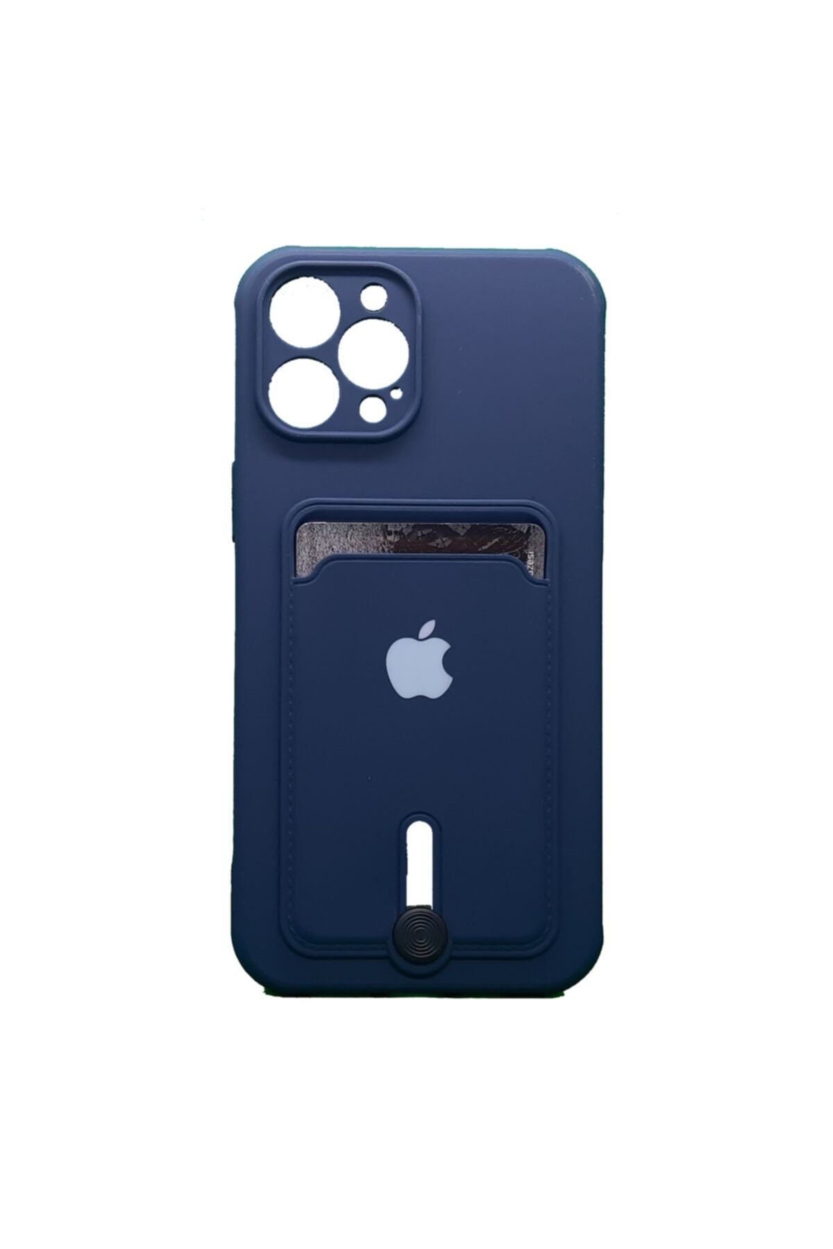 Miscase Iphone 13 Pro Max Uyumlu Logolu Kartlıklı Kamera Korumalı Kılıf Lansman Card Case