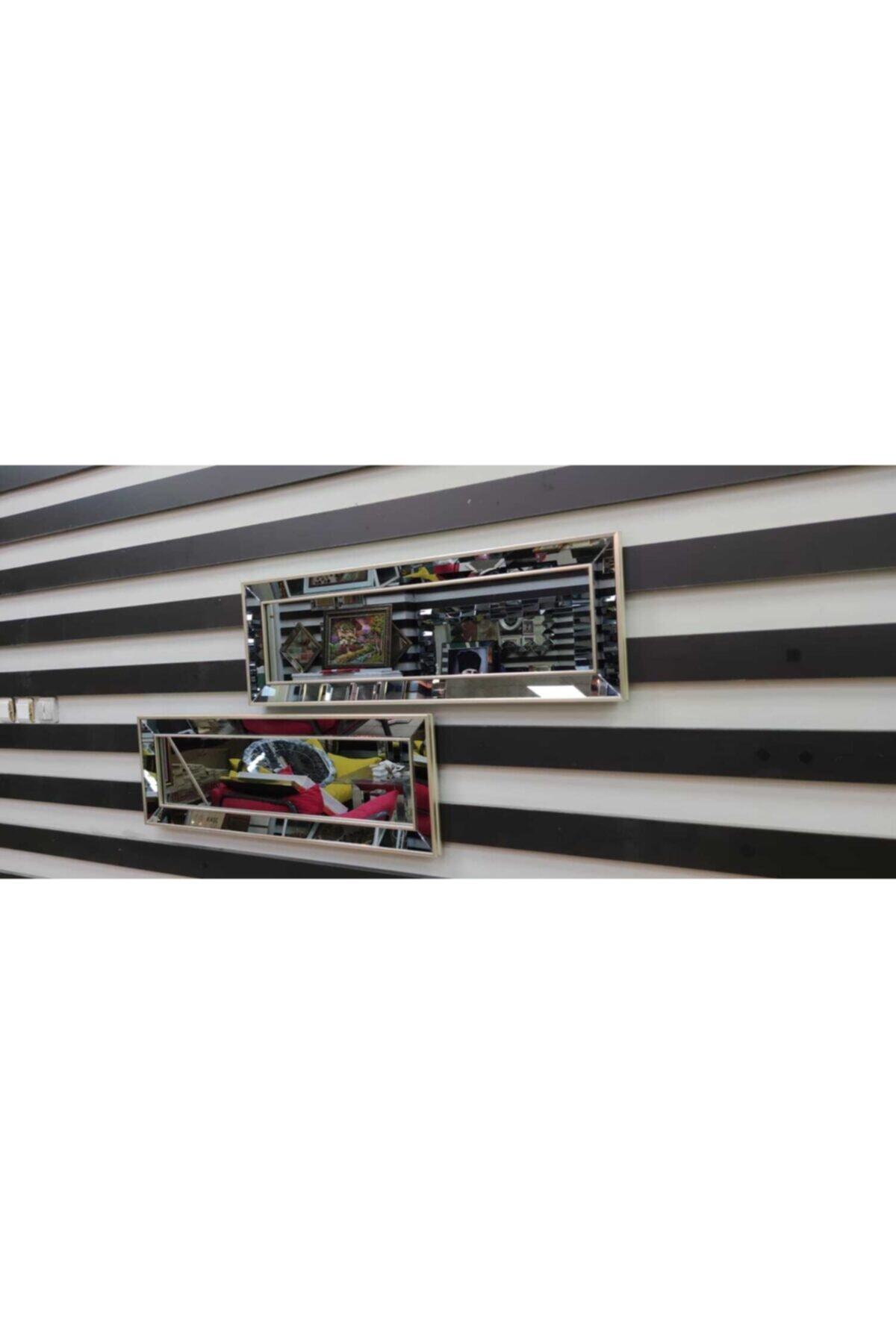 ÖZCAN 2li Siyah Füme Aynalı Dekoratif Duvar Salon Ofis Çerçeveli Boy Aynası Gümüş 30x90