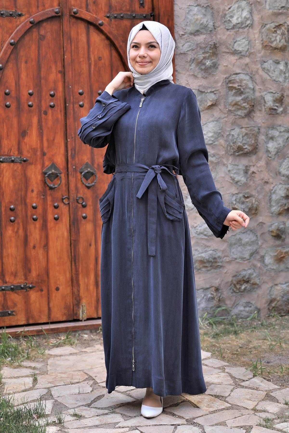 MissWhence İpek Fermuar Kapamalı Tarz Pardesü | Nisaca