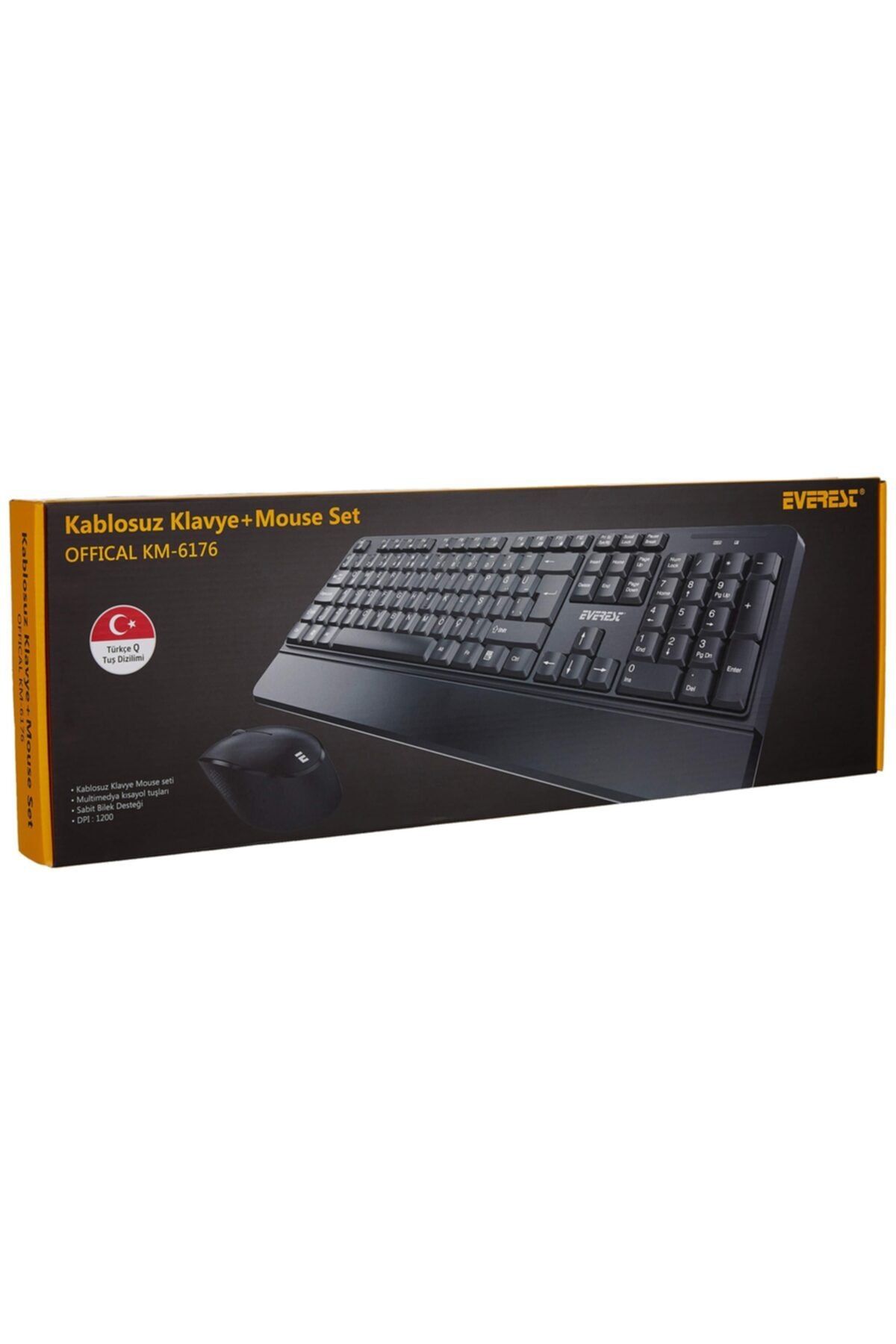 Everest Km-6176 Offical Siyah Kablosuz Combo Q Multimedia Klavye + Mouse Set