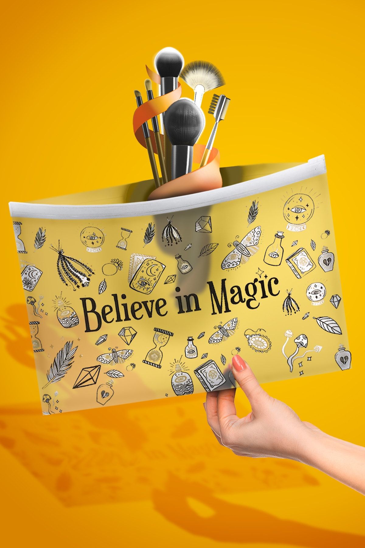 Artikel Believe In Magic Şeffaf Çok Amaçlı Makyaj Plaj El Çantası