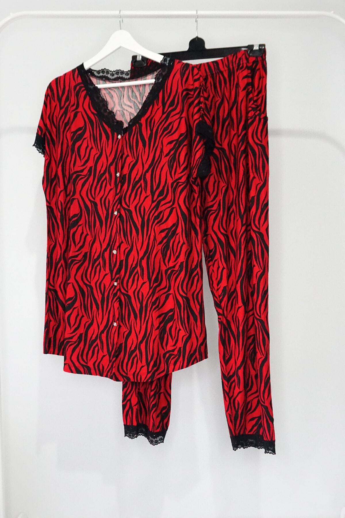 GULSHEN Büyük Beden Zebra Pijama Takımı