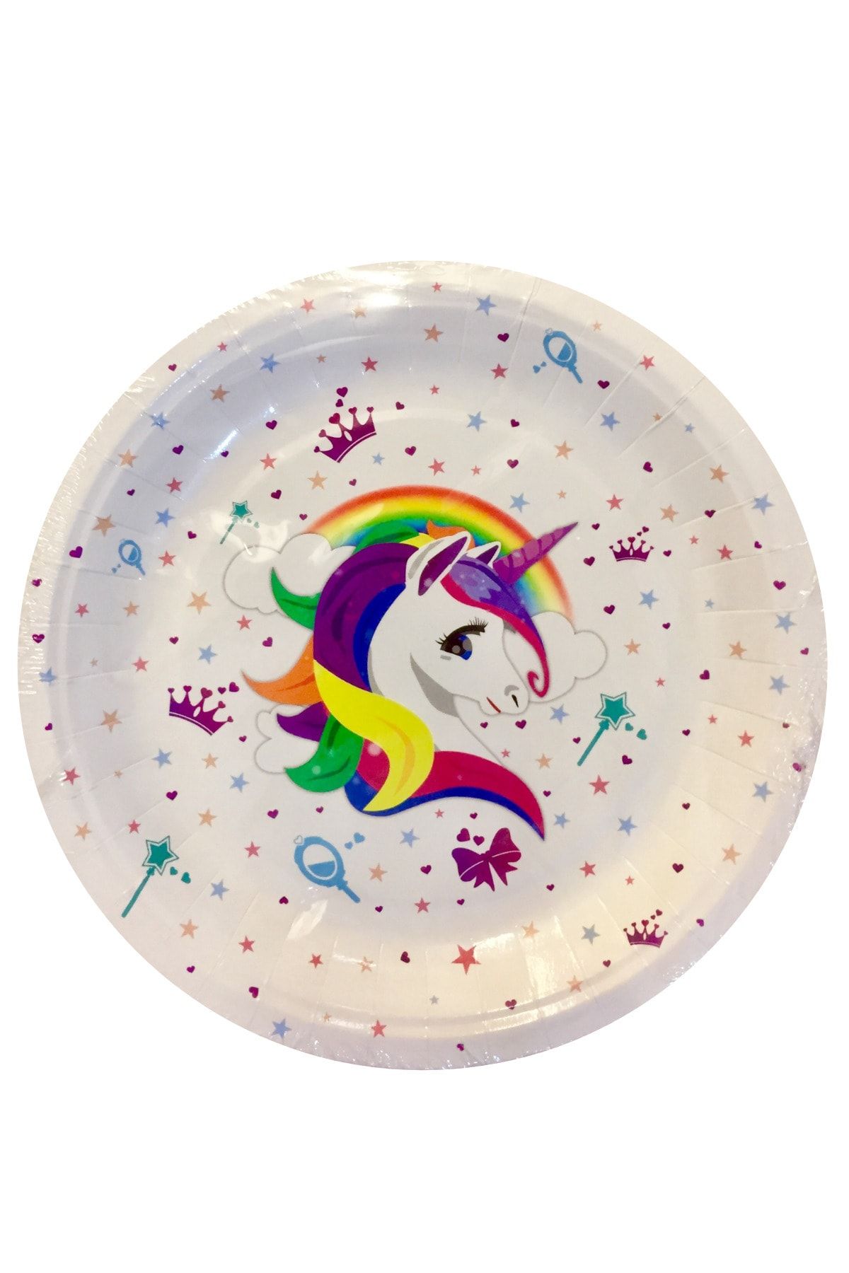 Huzur Party Store Unicorn Karakterli Tabak 8 Adet Boynuzlu At Temalı Pony Parti Konsepti Lisanslı Orijinal Ürün 23 Cm