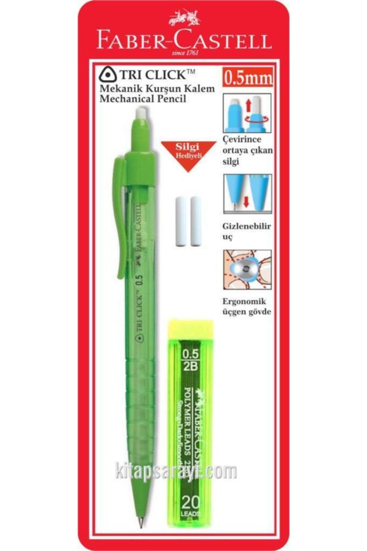 Faber Castell 0.5 Mm Tri Click Versatil Kalem Seti Yeşil