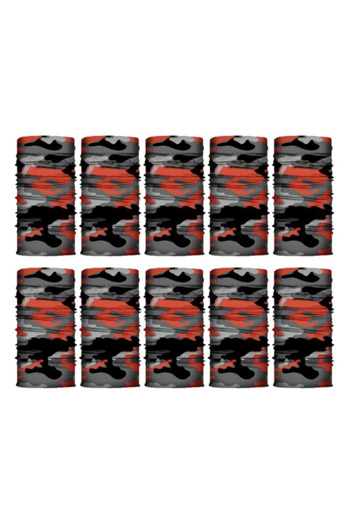 Knmaster Flame Buff Bandana Boyunluk Maske Saç Bandı 10'lu Paket