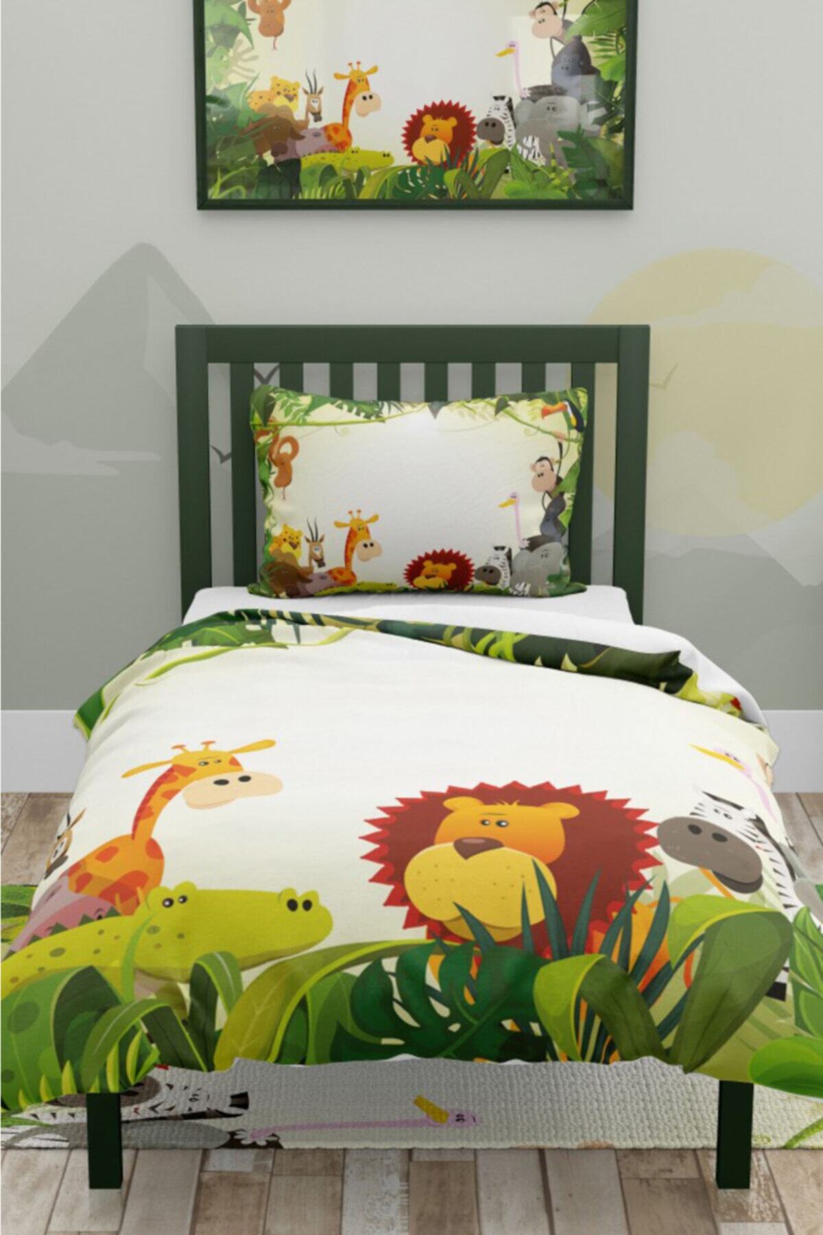 Çekirdek Home Safari Animals Çocuk Nevresim Takımı %100 Pamuk Saten
