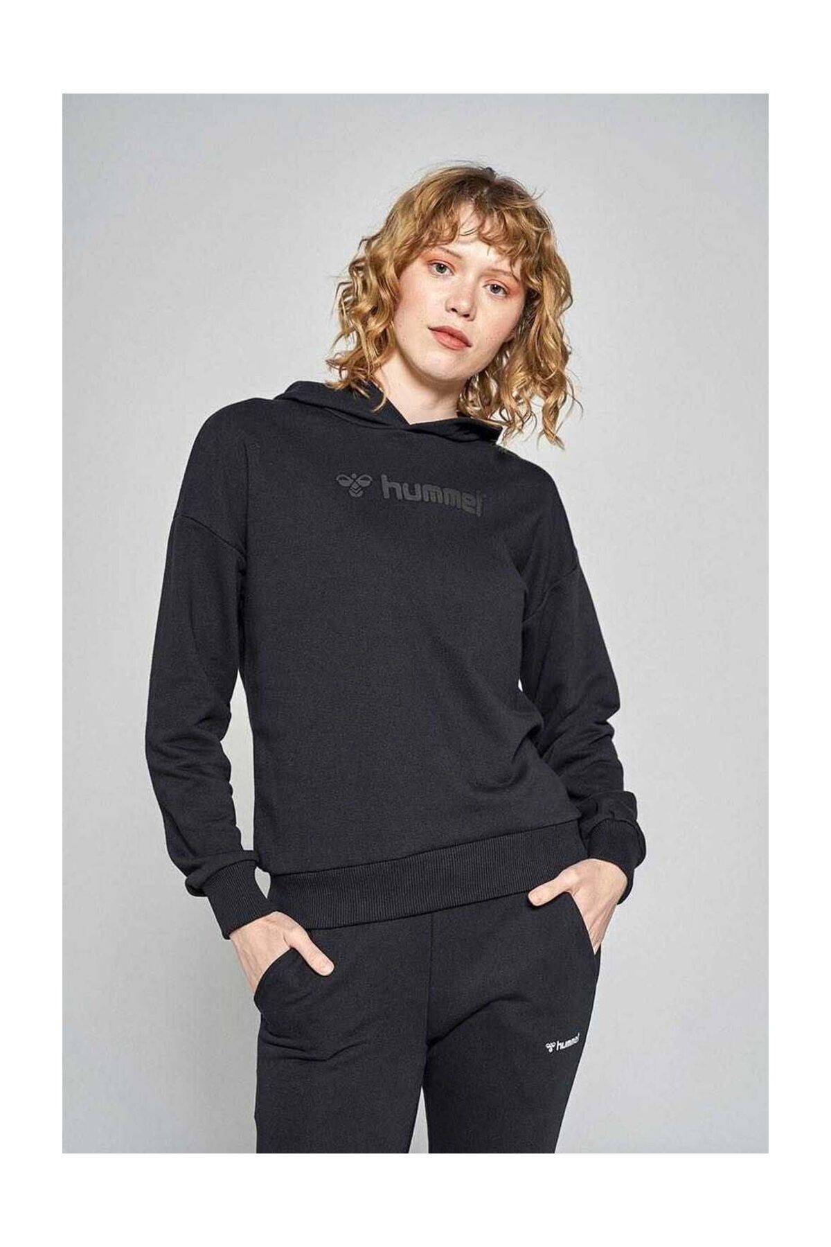 HUMMEL Kadın Siyah Damı Sweatshirt
