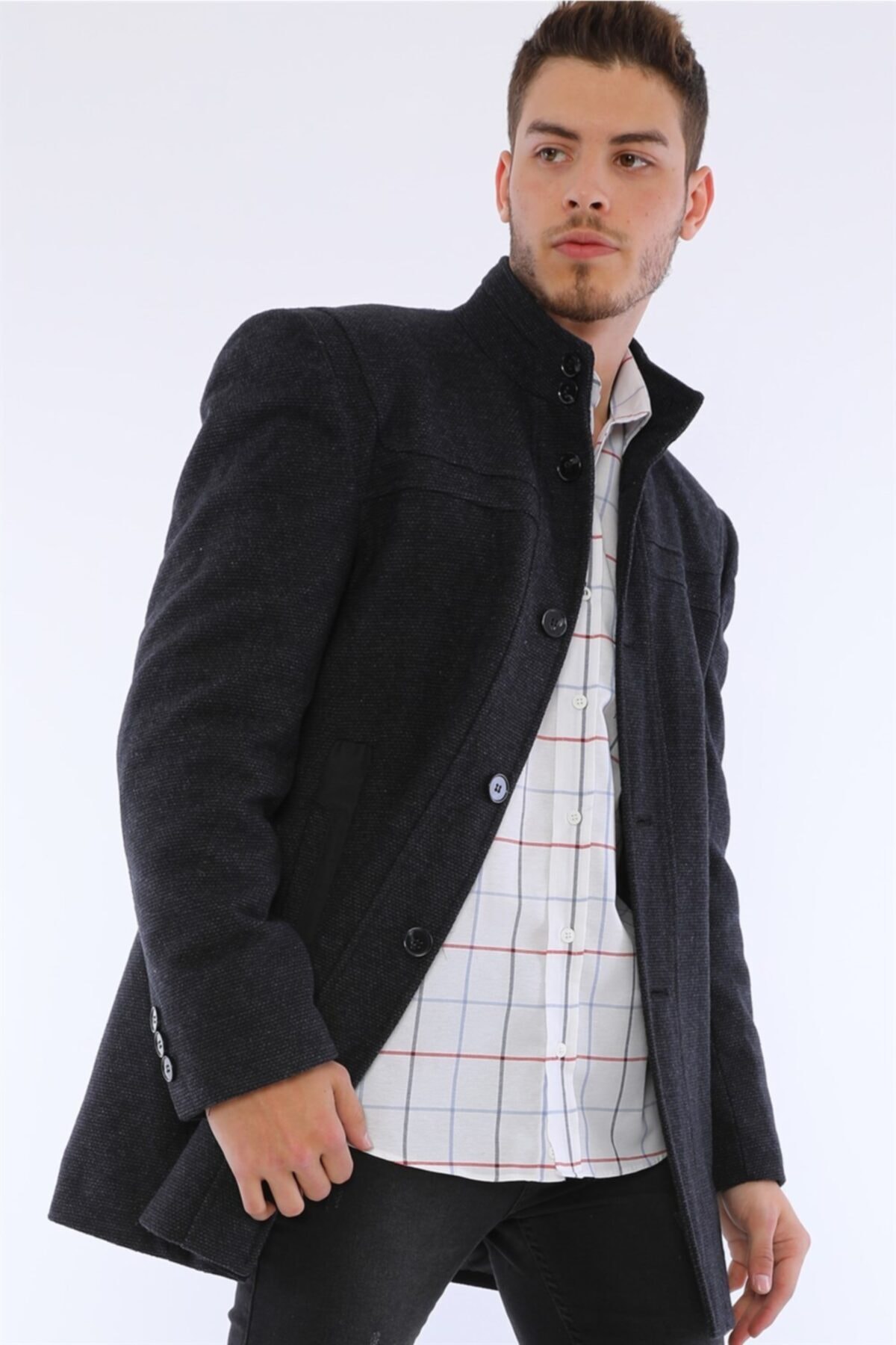 Dewberry Plt8387 Erkek Siyah Palto