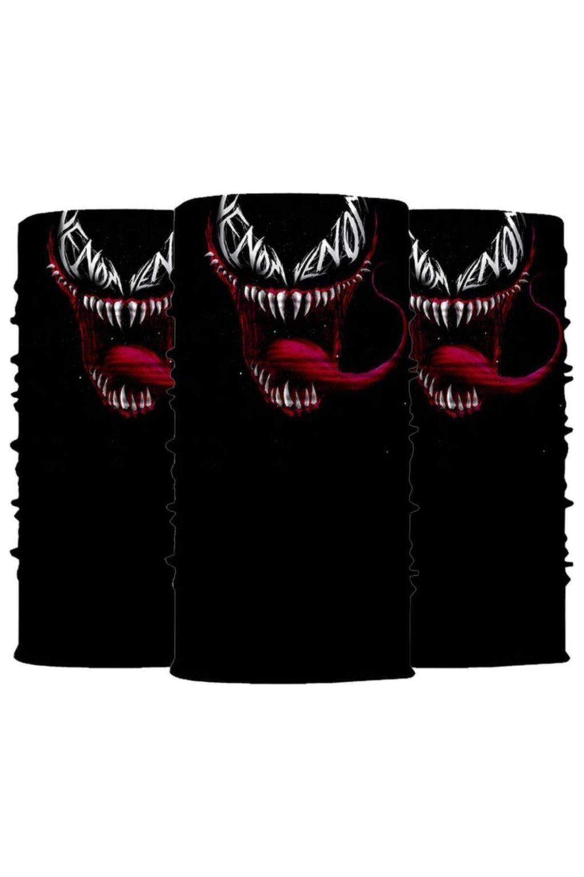 Knmaster Venom Buff Bandana Boyunluk Maske Saç Bandı 3'lü Paket