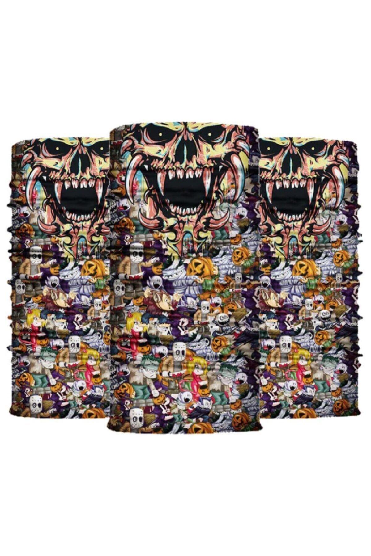 Knmaster Damien Buff Bandana Boyunluk Maske Saç Bandı 3'lü Paket