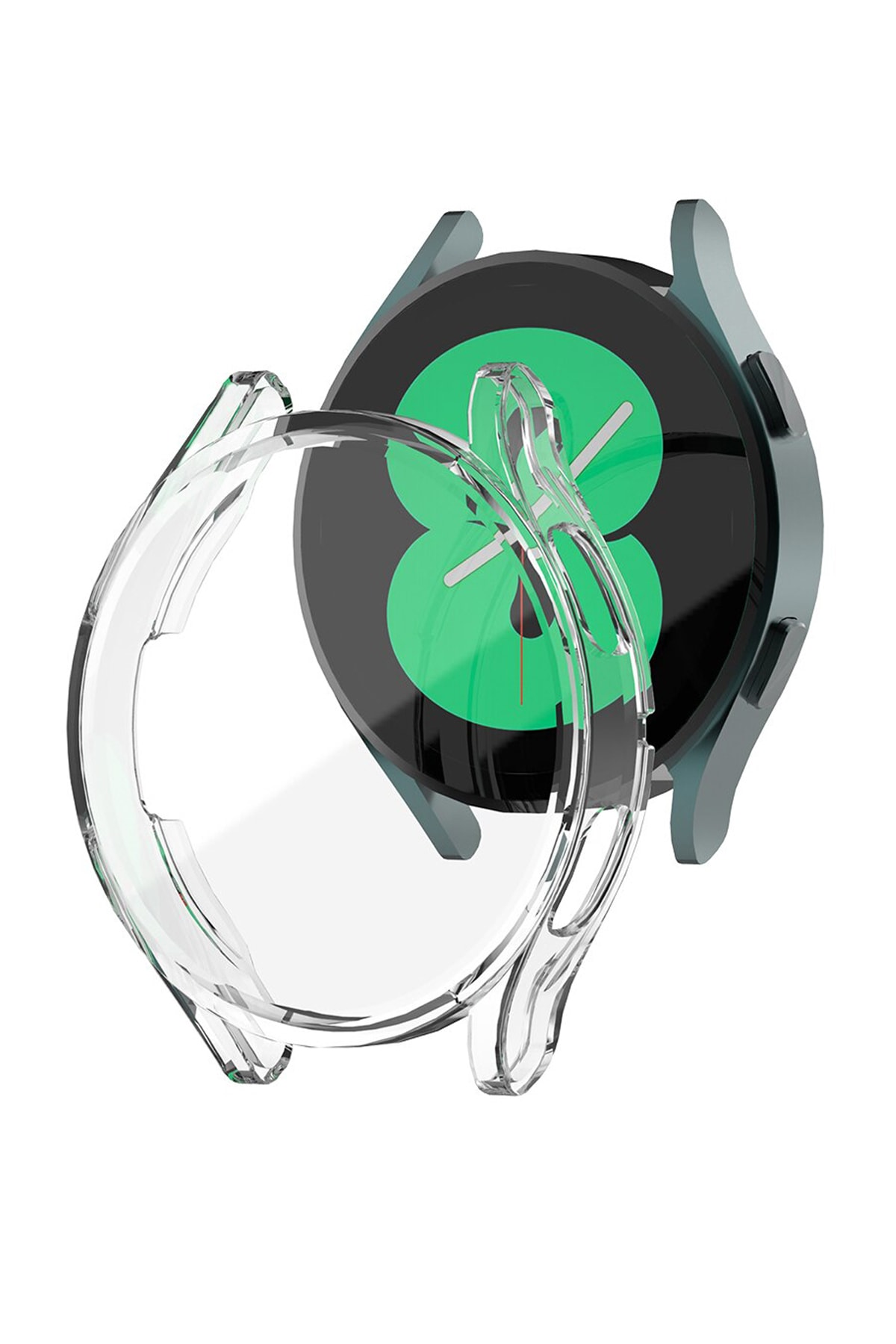 Microcase Samsung Galaxy Watch4 40mm Önü Kapalı Tasarım Silikon Kılıf - Şeffaf