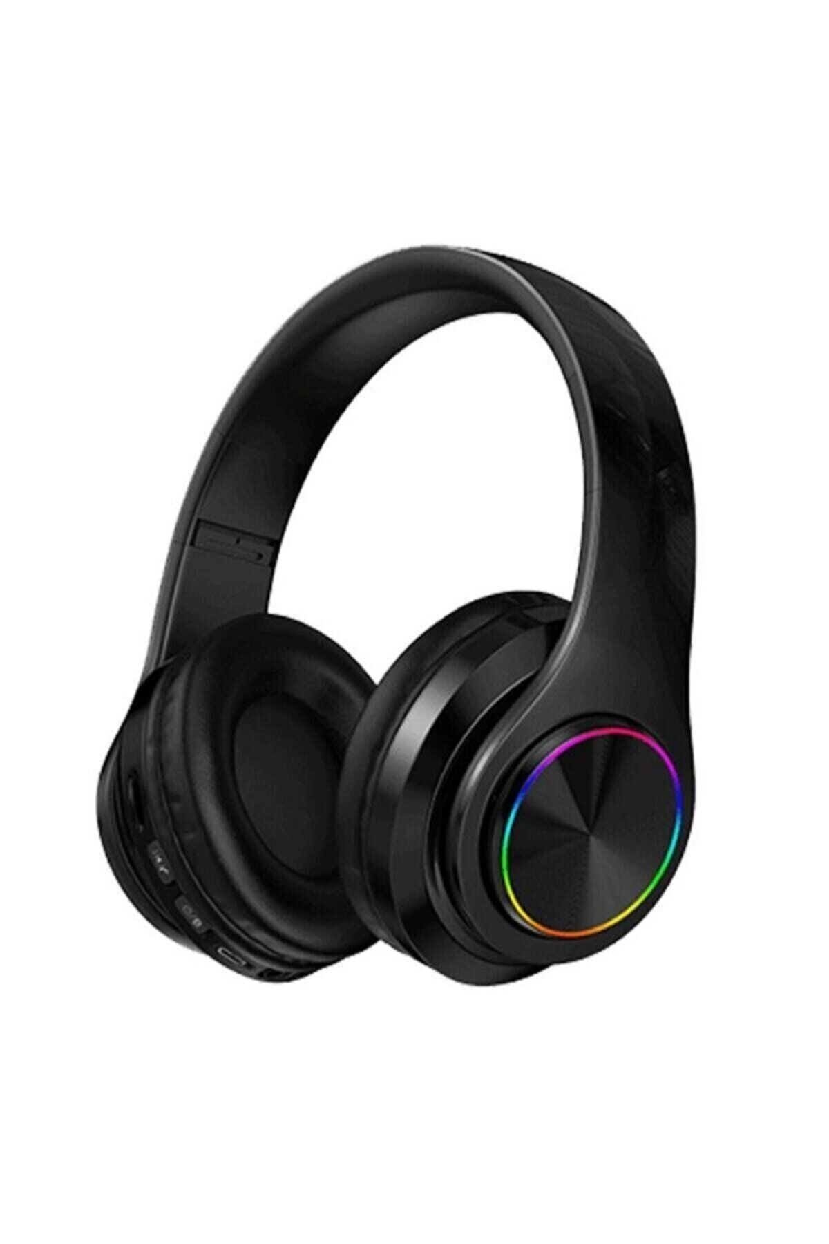 Anyplus B39 Kablosuz Bluetooth Kulaklık Led Işıklı Siyah Kulaküstü Kulaklı Her Telefona Uyumlu