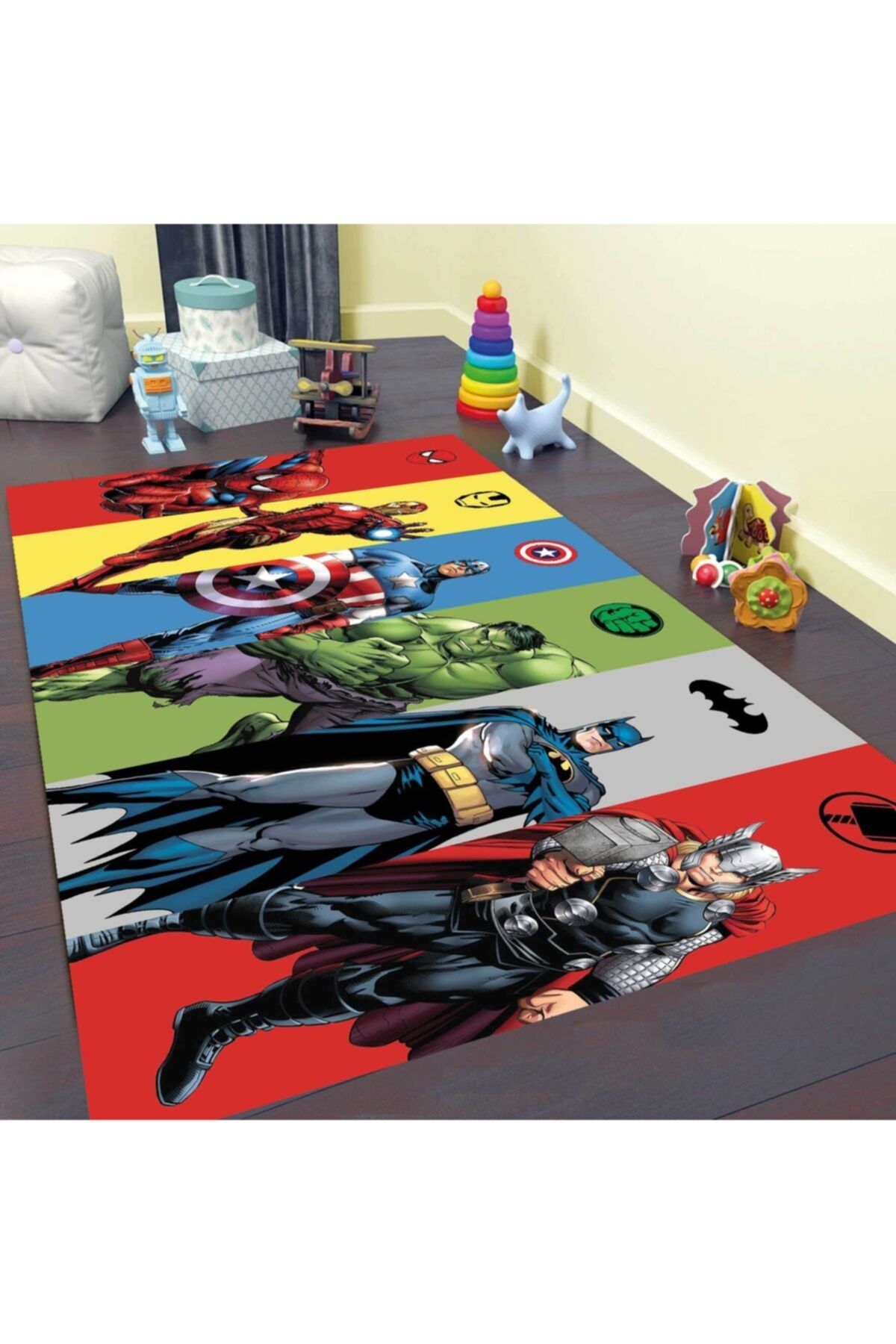KuzgunHome Çocuk Odası Halısı Marvel Model Dot Taban Halı