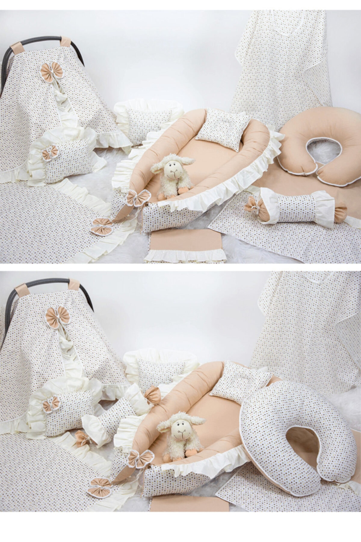 Babynest Full Seti 11 Parça Sadem Noktalı Fırfırlı