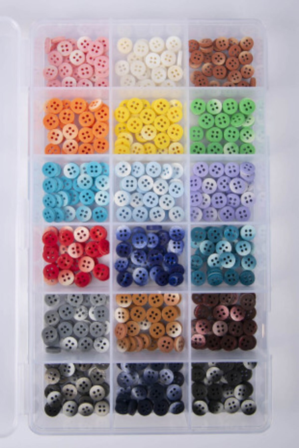 Noyan Group 18 Renkli Parlak 1cm Düğme Kutusu 1000 Adet