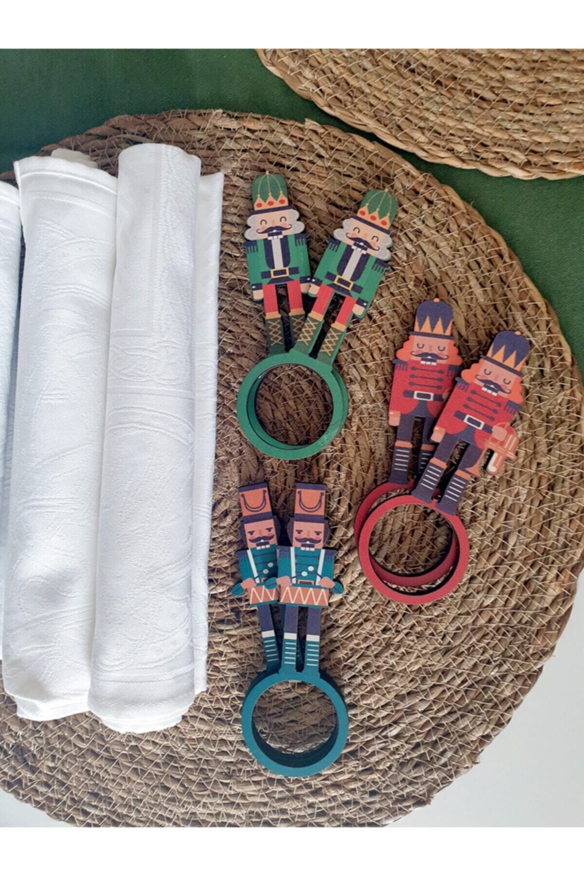 Fitifit Design Kurşun Asker Peçete Yüzüğü 6'lı Set