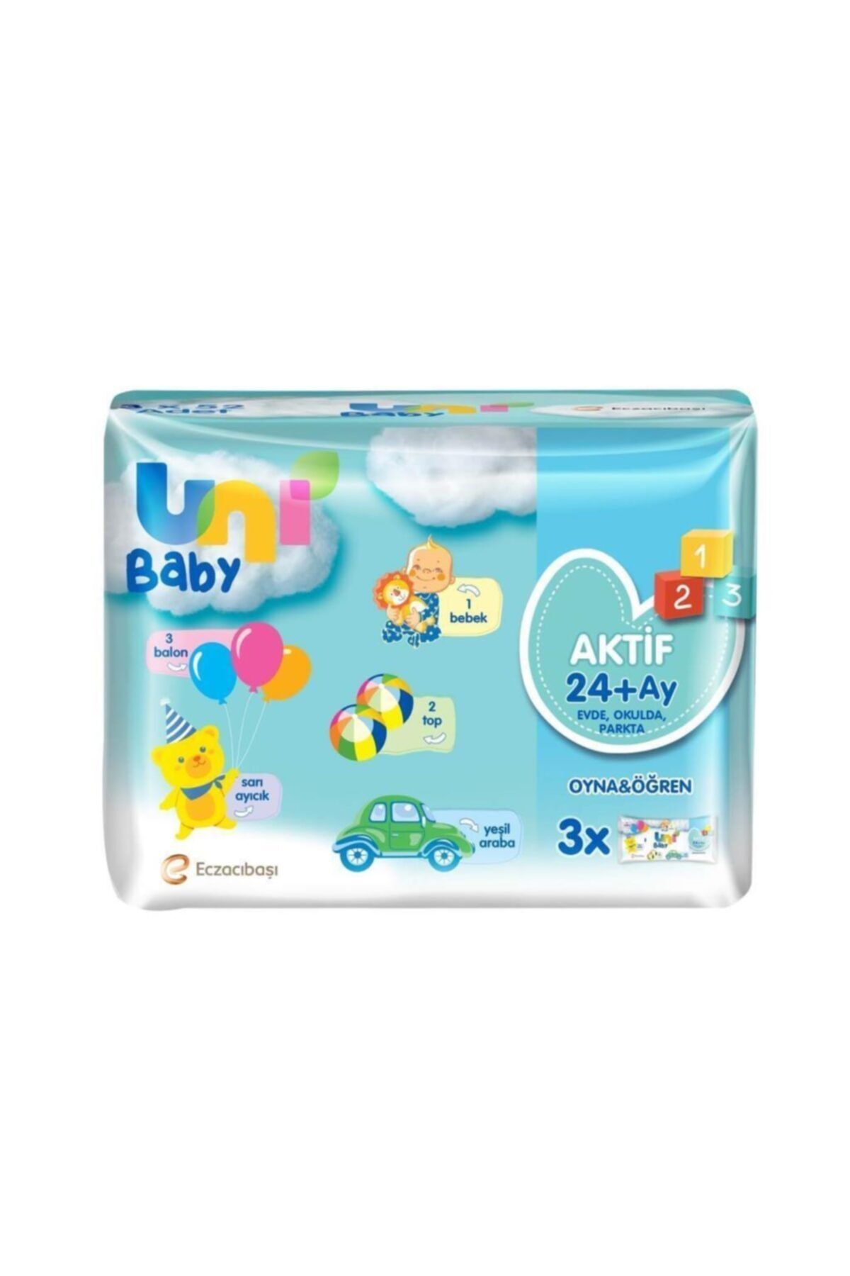 Uni Baby Aktif Islak Mendil 52x3 Lü 24+ay Oyna Öğr