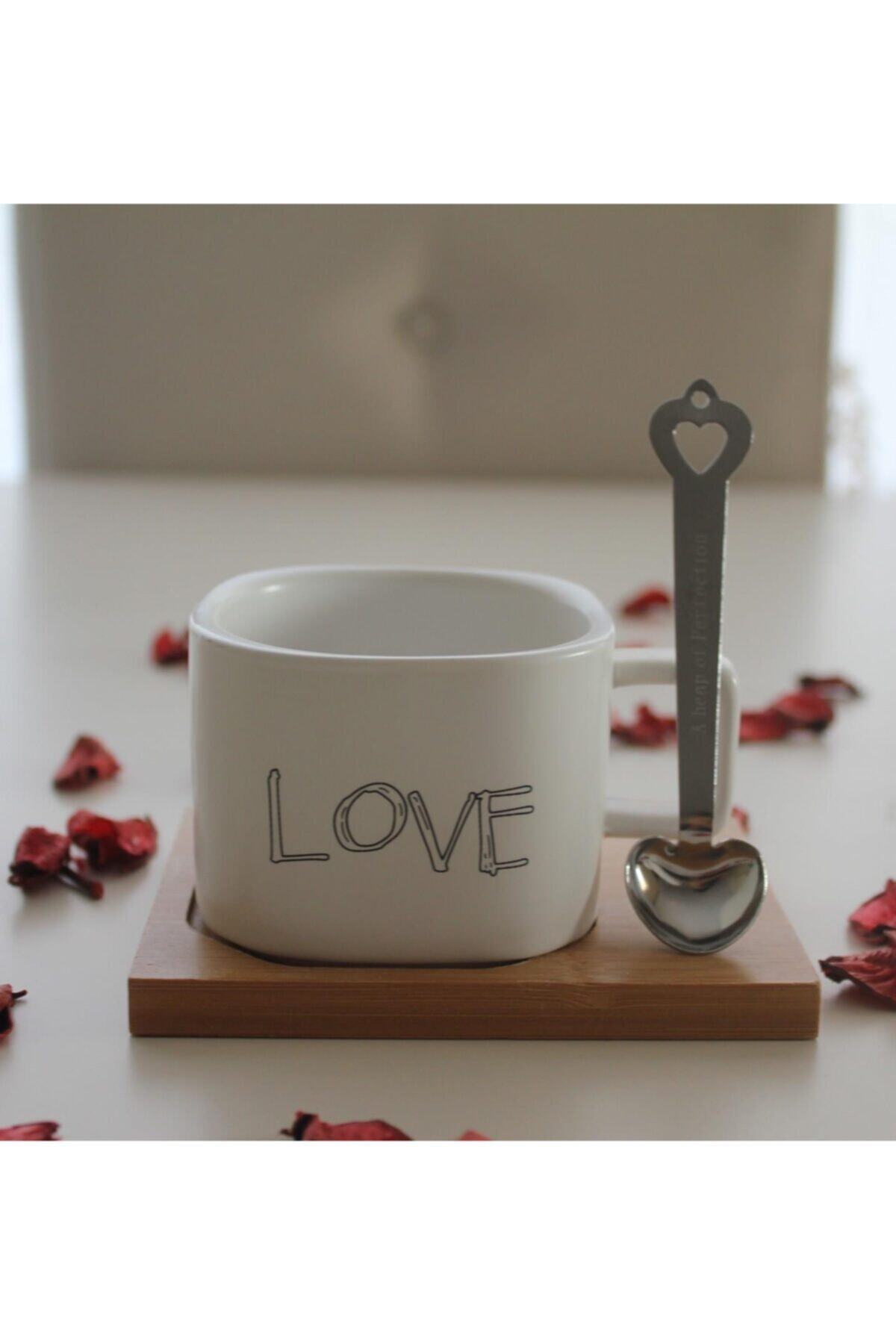 Aden Concept Love Mıknatıs Kaşıklı Kahve Fincanı 200 Ml