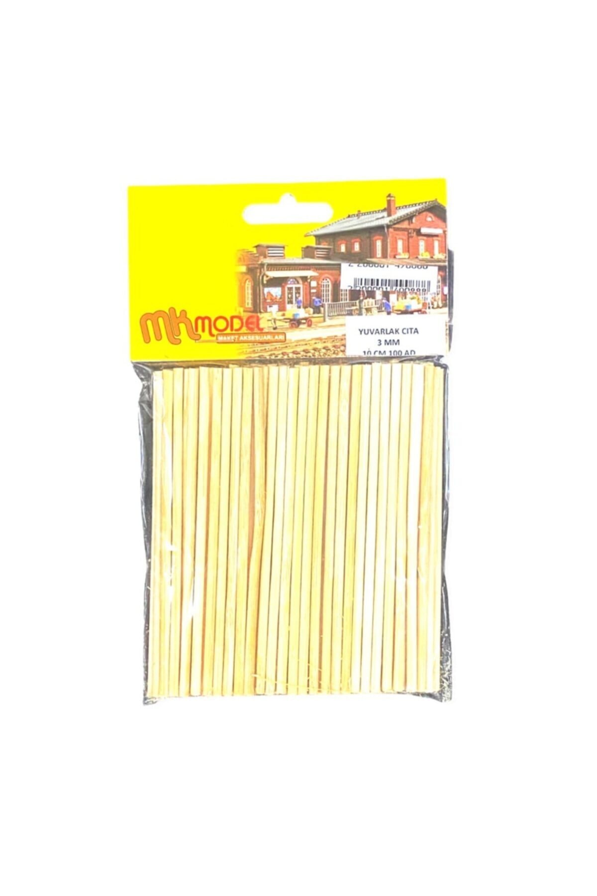 mk model kırtasiye Mk Model Ahşap 3mm Yuvarlak Bambu Çıta 10cm 100 Adet