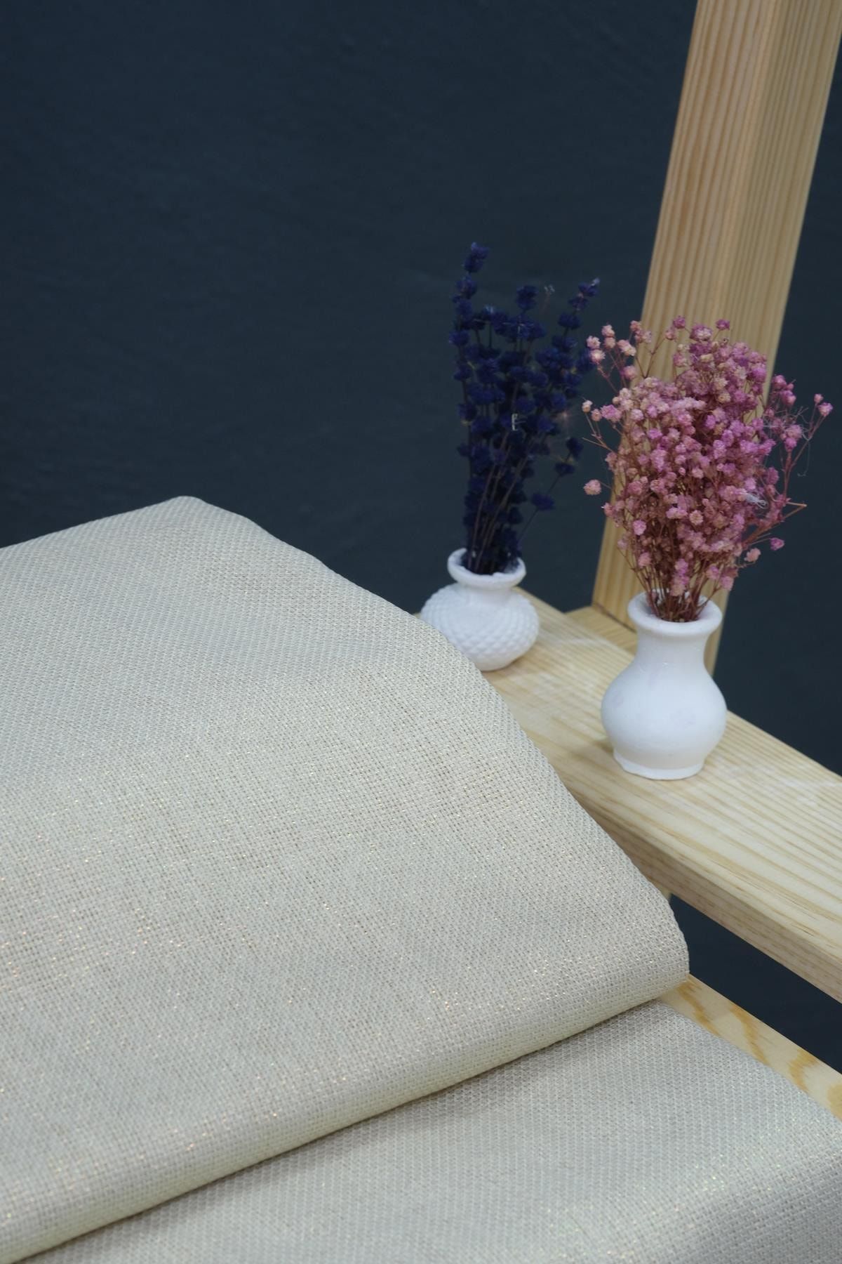 AKELLA Linen Etamin Punch Ve Pano Kumaşı Simli