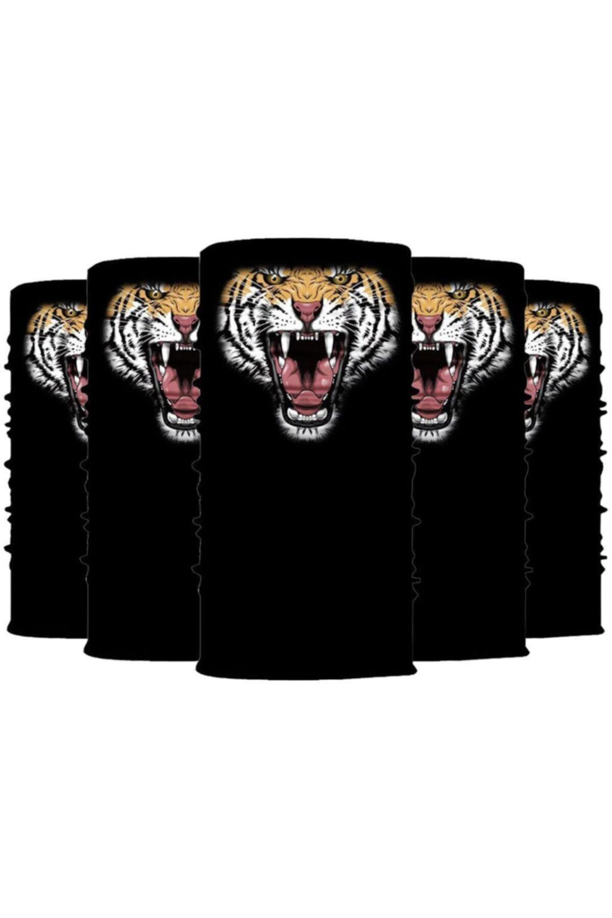 Knmaster Tiger Buff Bandana Boyunluk Maske Saç Bandı 5'li Paket