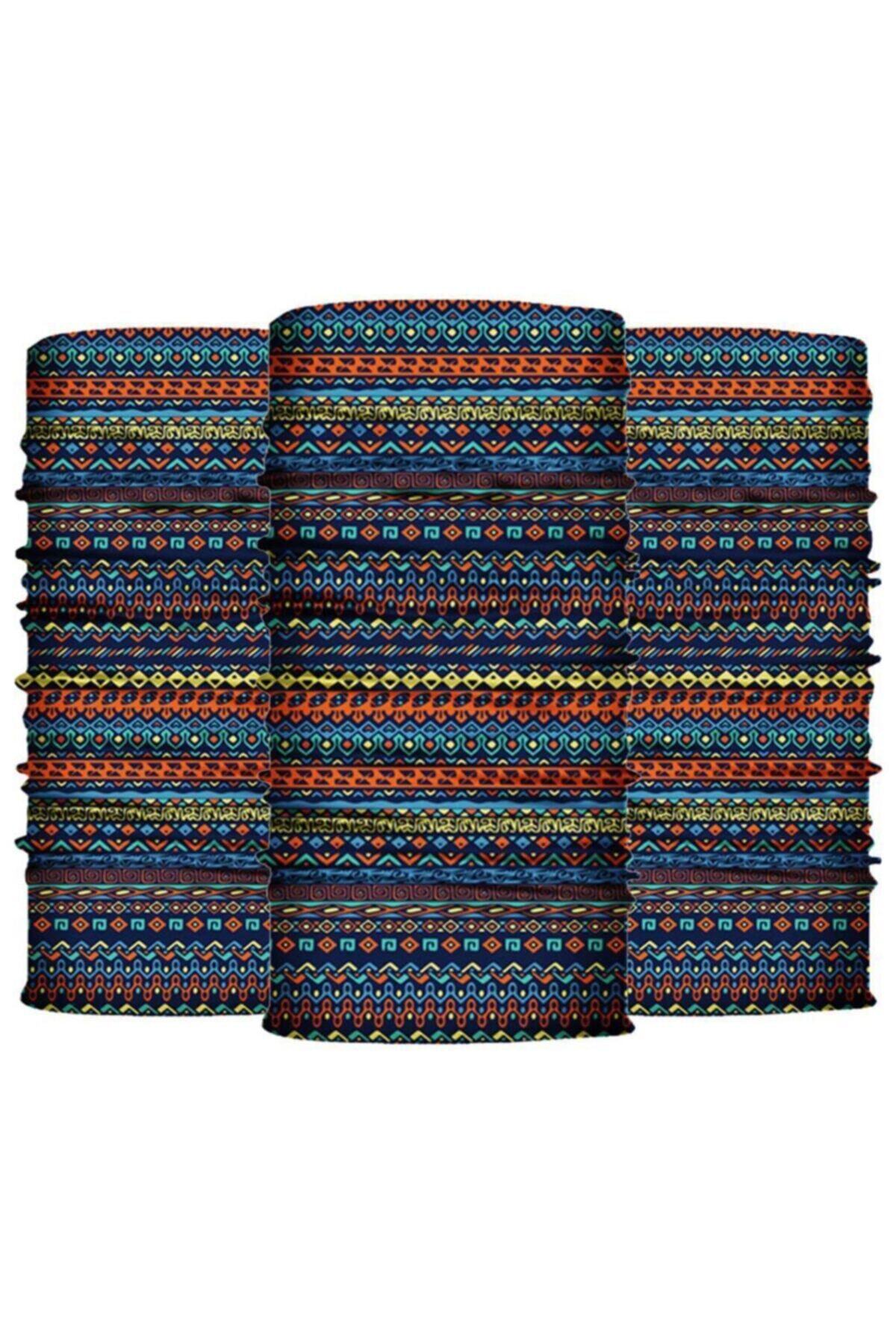 Knmaster Mayan Buff Bandana Boyunluk Maske Saç Bandı 3'lü Paket