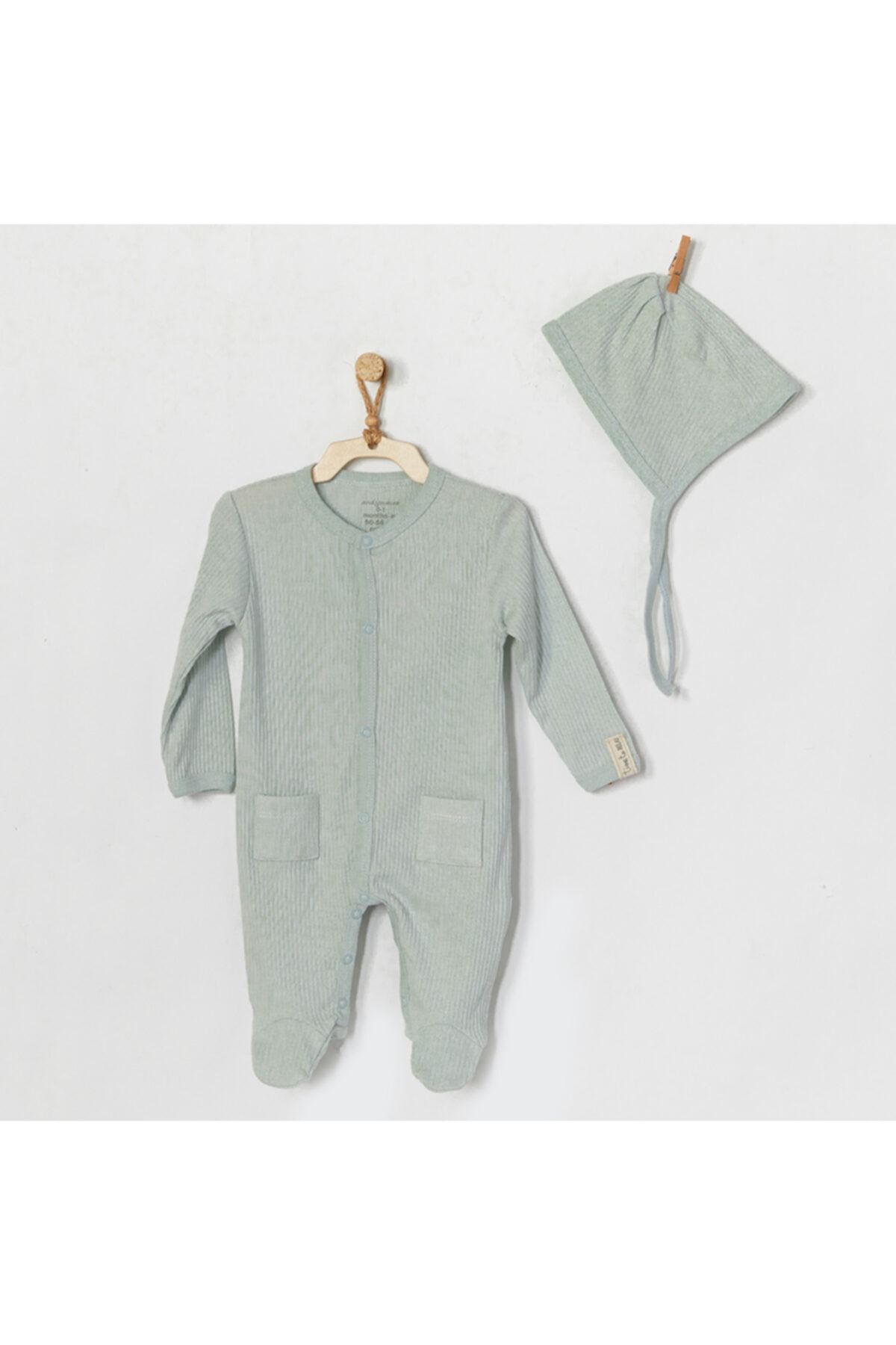 andywawa Andy Wawa Bebek Tulum Takım Romper Hat Set Modal Natura Ac22201