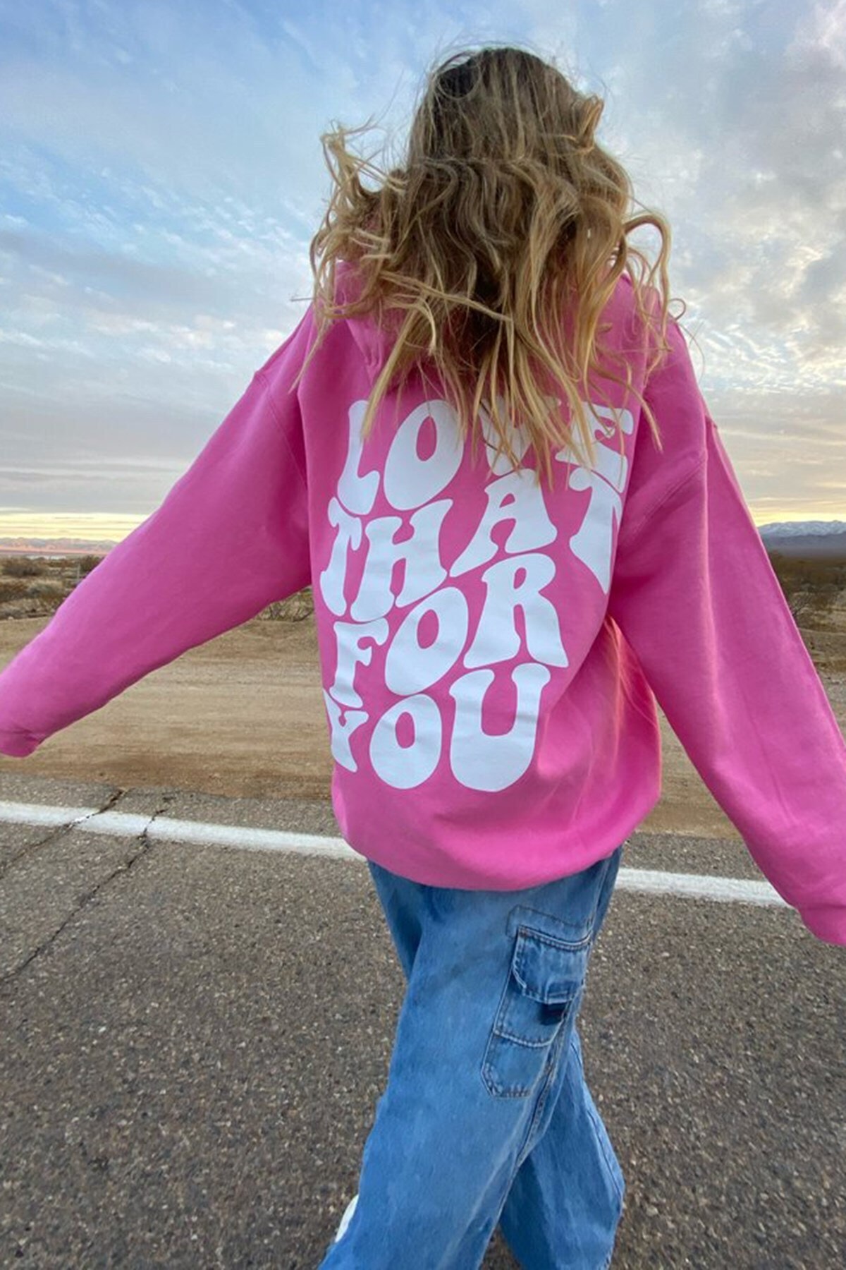 Madmext Mad Girls Pembe Sırt Baskılı Sweatshirt Mg1220