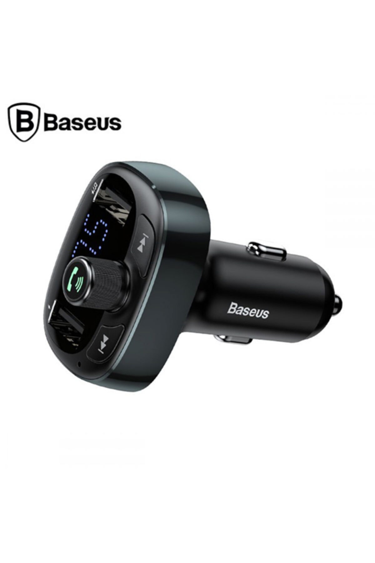 Baseus T Typed S-09 Bluetooth Fm Transmitter Çift Usb Araç Şarj A-siyah,gri