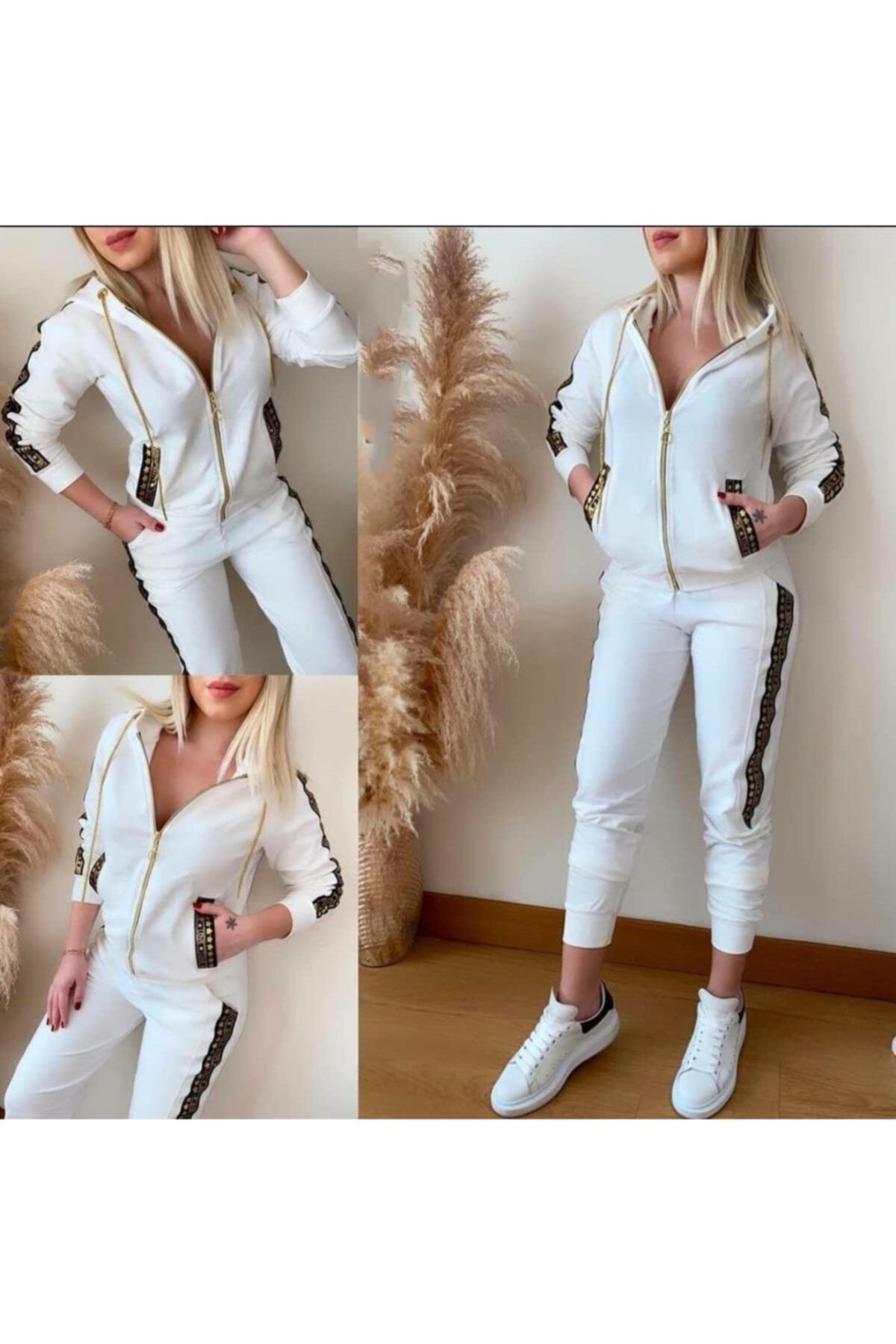 Arya Moda Gold Yıldız Şeritli Fermuarlı Iki Iplik Takım.