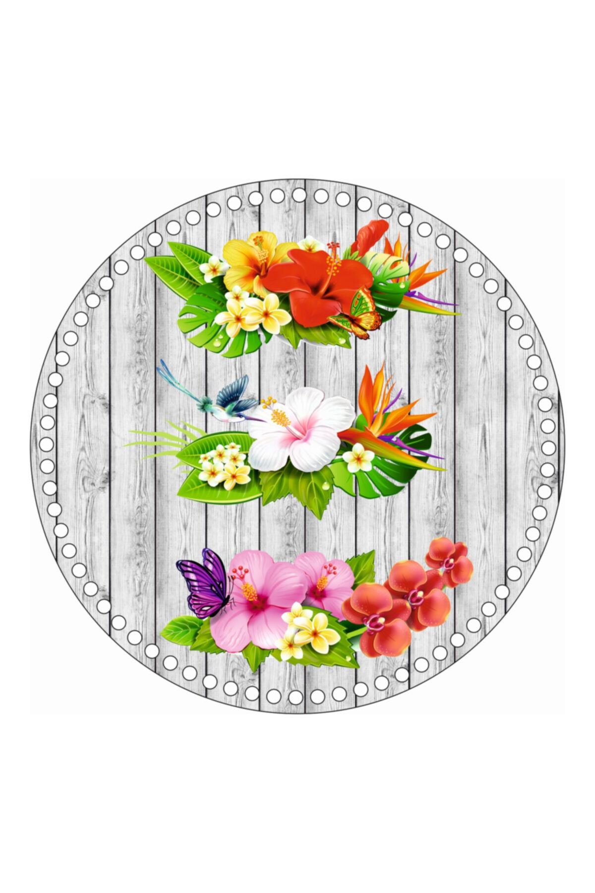 saray lazer Toptan Uv Baskılı Ahşap Taban Model 241 - 20x20 - 24 Adet