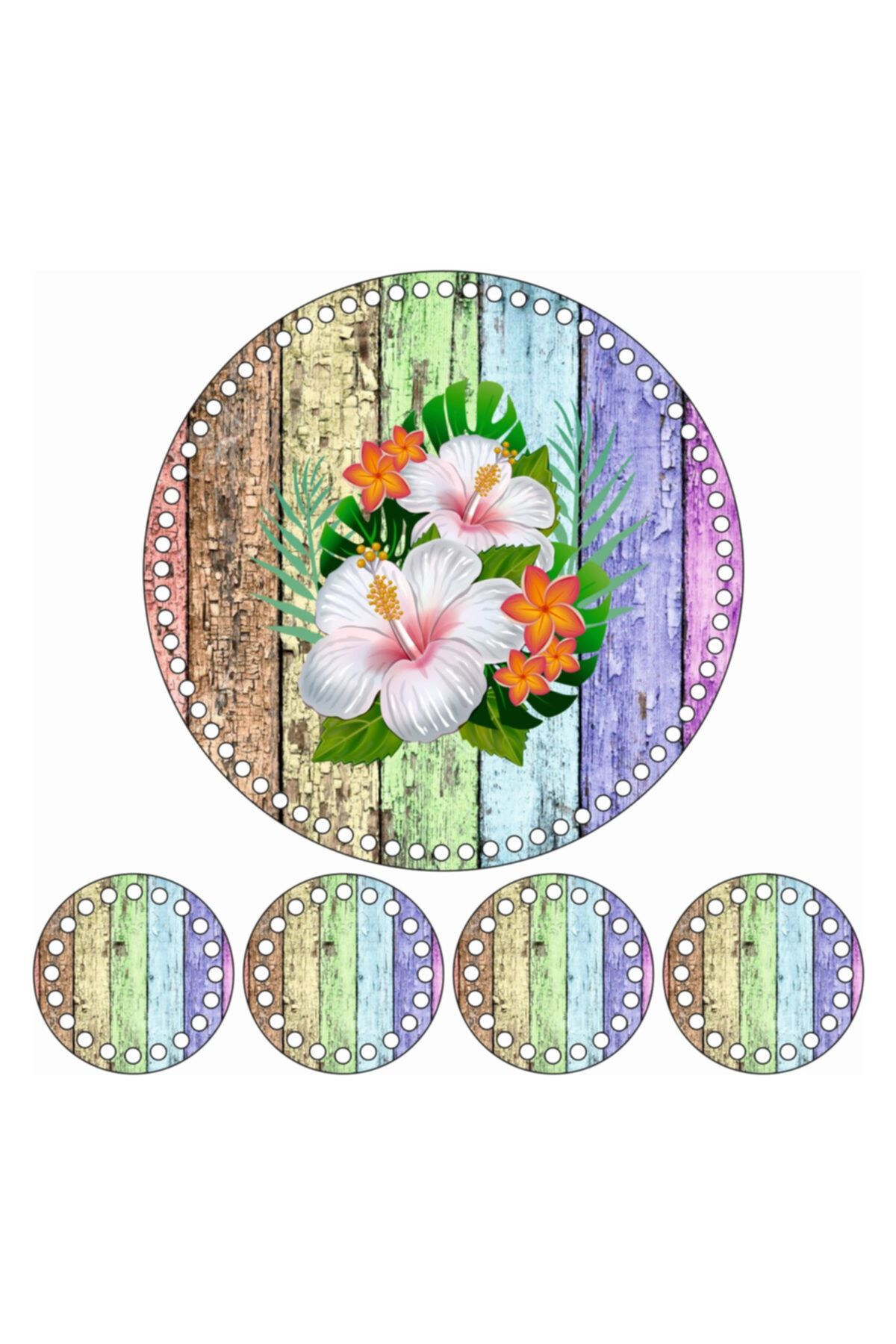 saray lazer Toptan Uv Baskılı Ahşap Taban Model 176 - 30x30set - 24 Adet