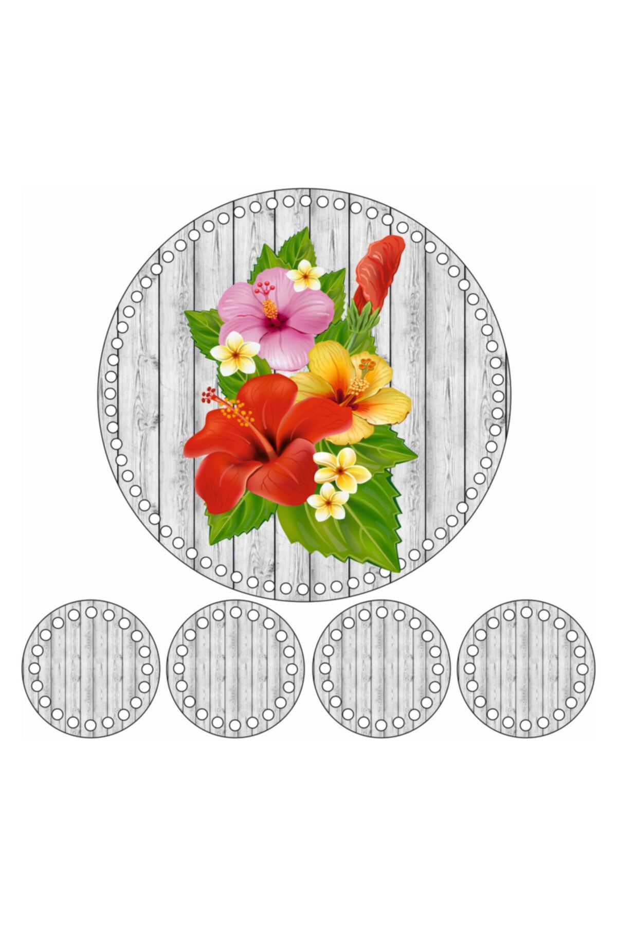 saray lazer Toptan Uv Baskılı Ahşap Taban Model 232 - 30x30set - 24 Adet