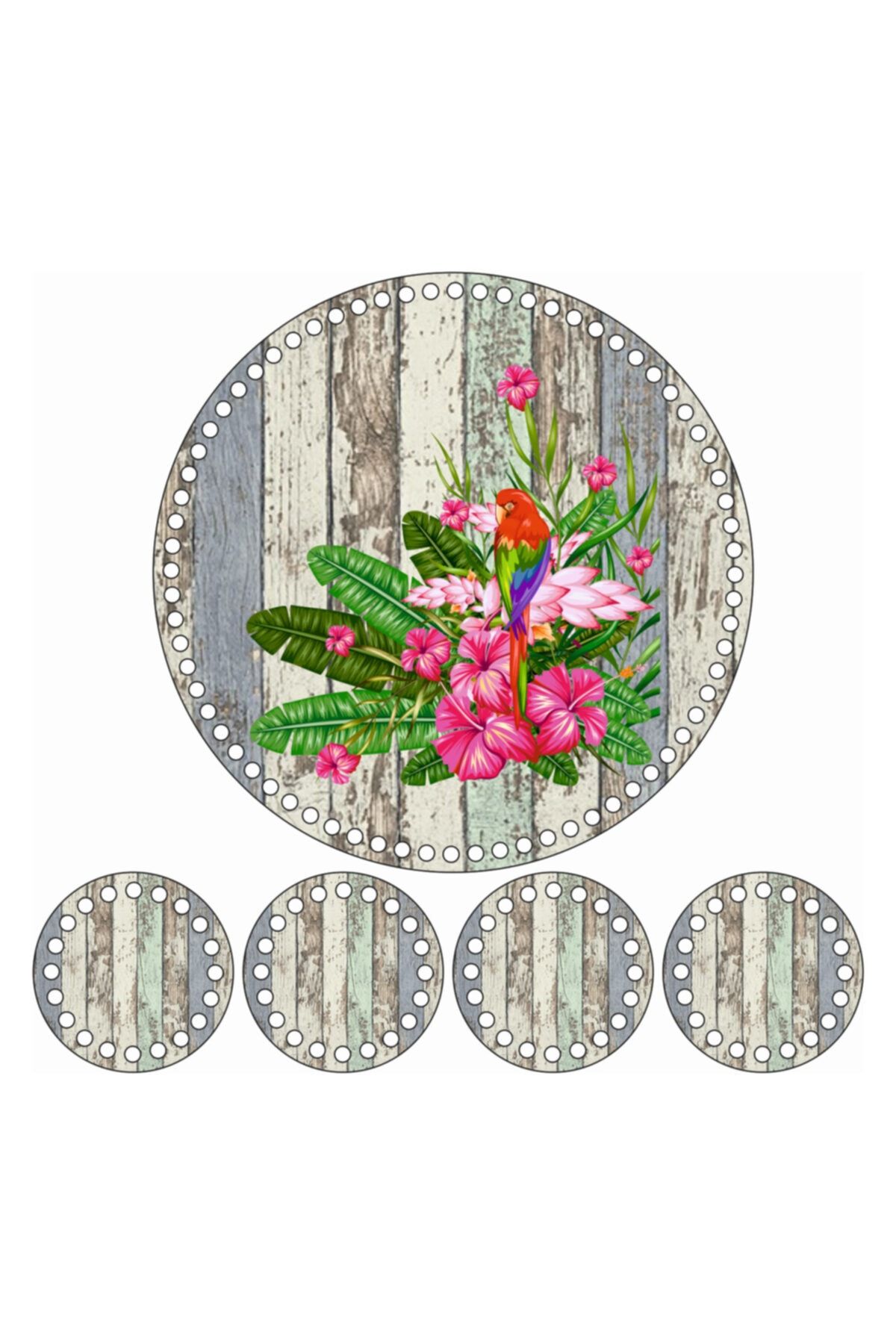 saray lazer Toptan Uv Baskılı Ahşap Taban Model 197 - 30x30set - 24 Adet