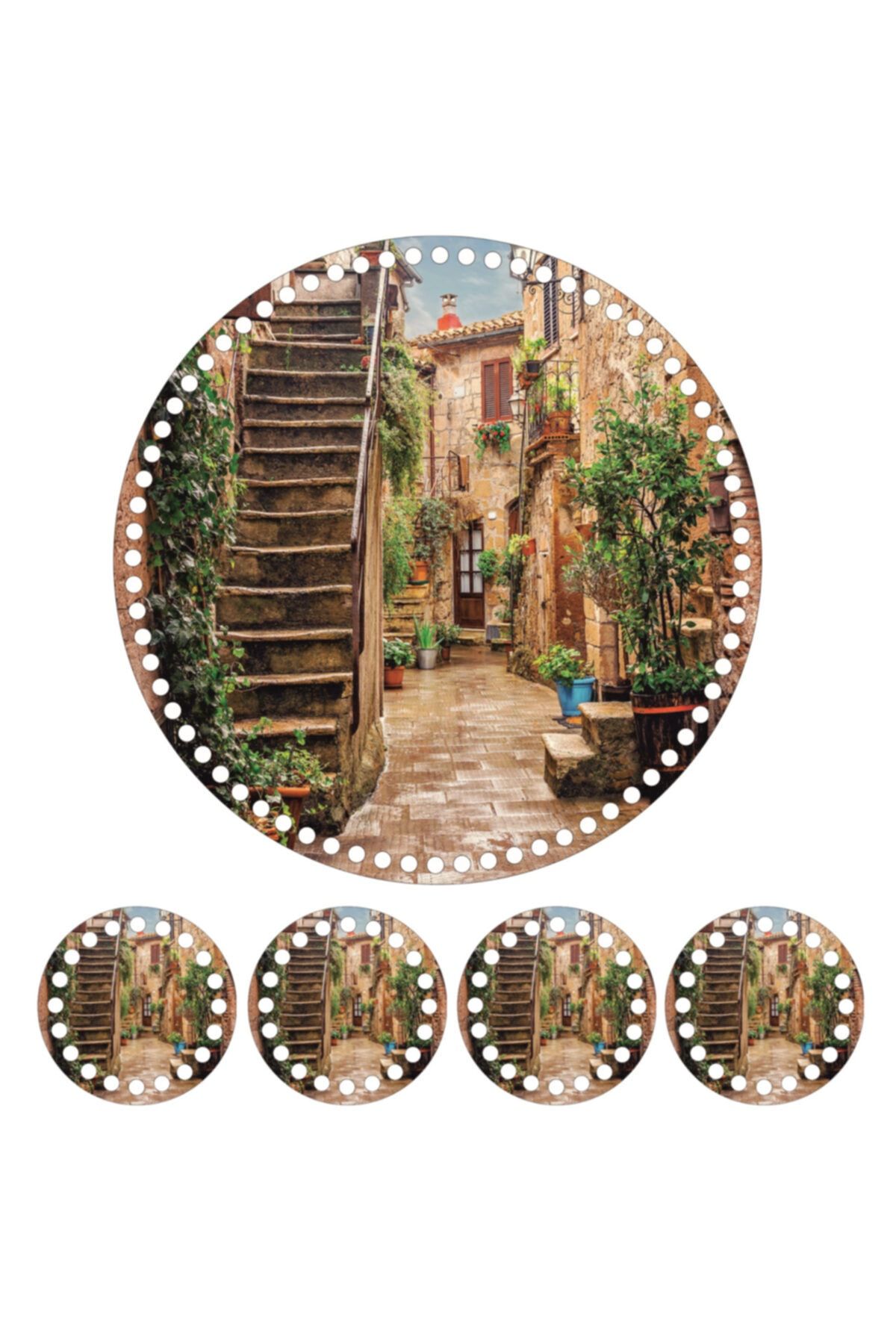 saray lazer Toptan Uv Baskılı Ahşap Taban Model 22 - 30x30set - 24 Adet
