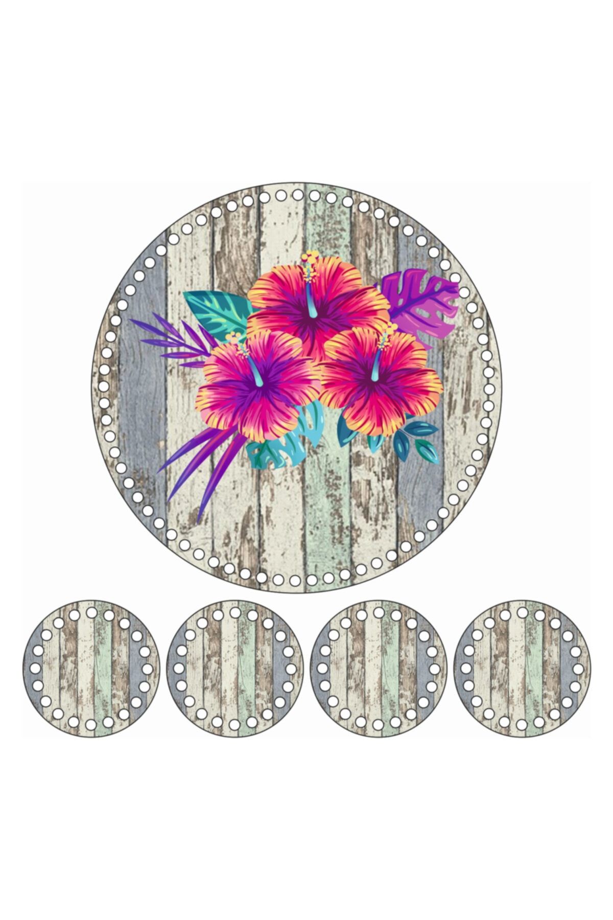 saray lazer Toptan Uv Baskılı Ahşap Taban Model 187 - 30x30set - 24 Adet